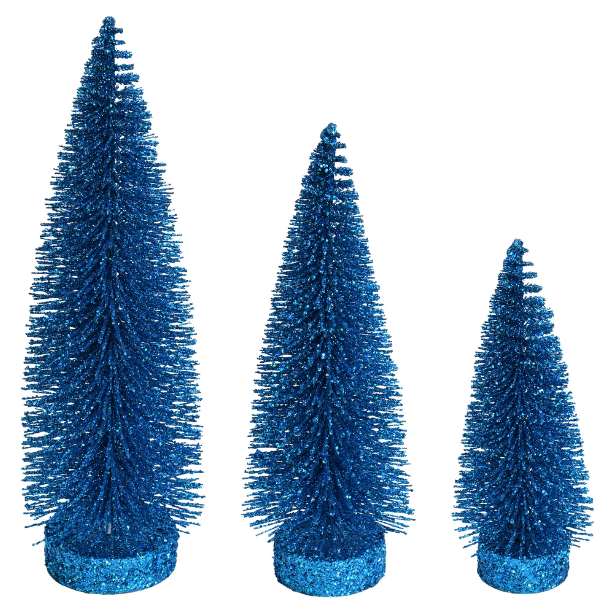 7”-9”-11” Turquoise Glitt Oval Tree 3Set