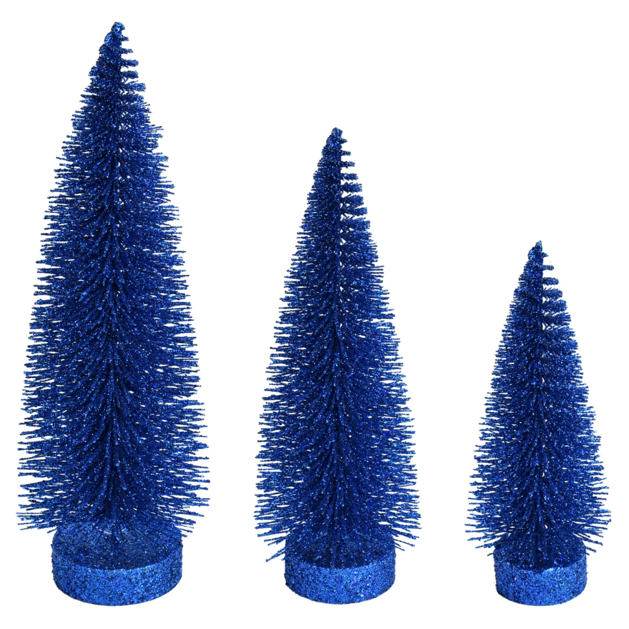 7”-9”-11” Midnte Blue Glitt Ov Tree 3Set