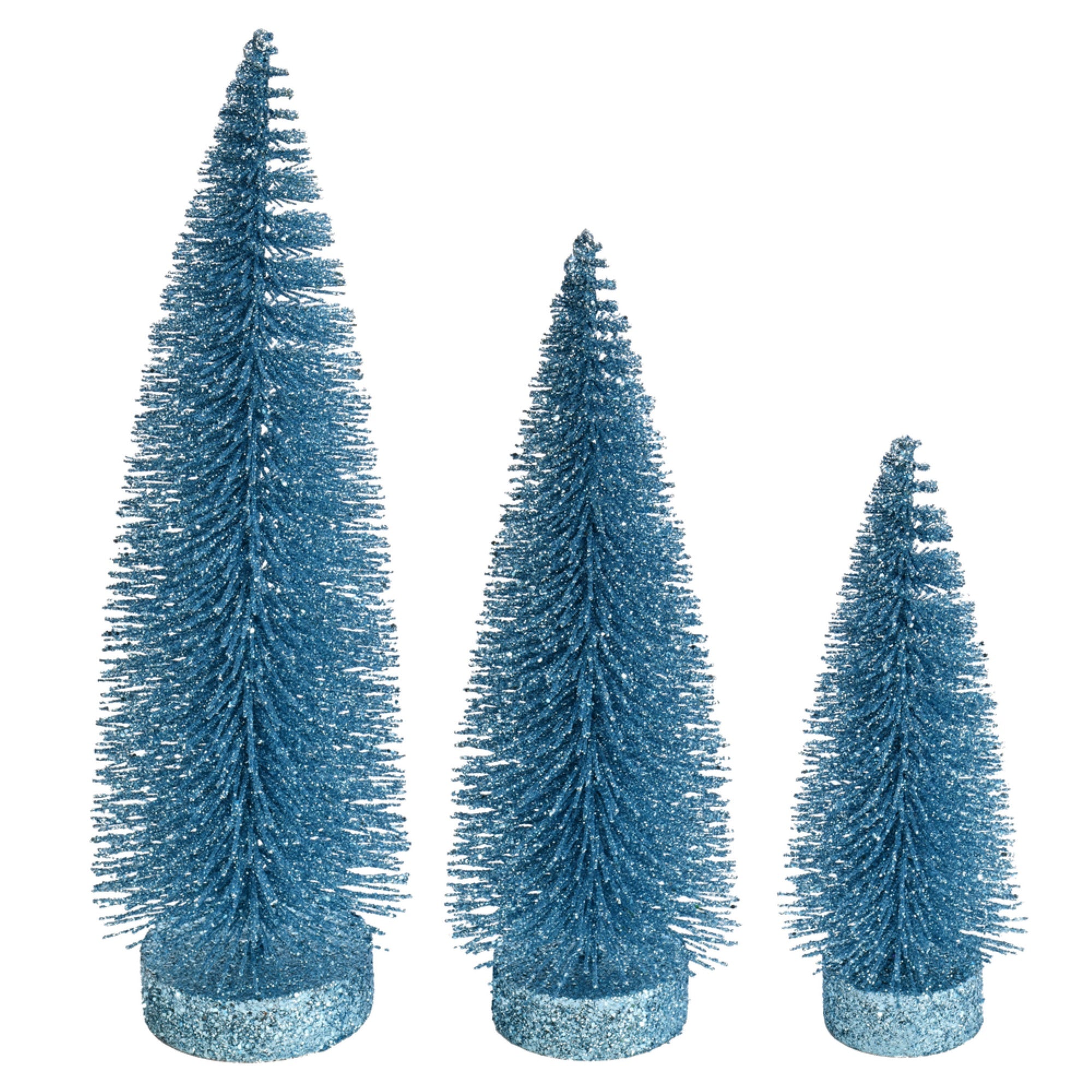 7”-9”-11” Baby Blue Glitt Oval Tree 3Set