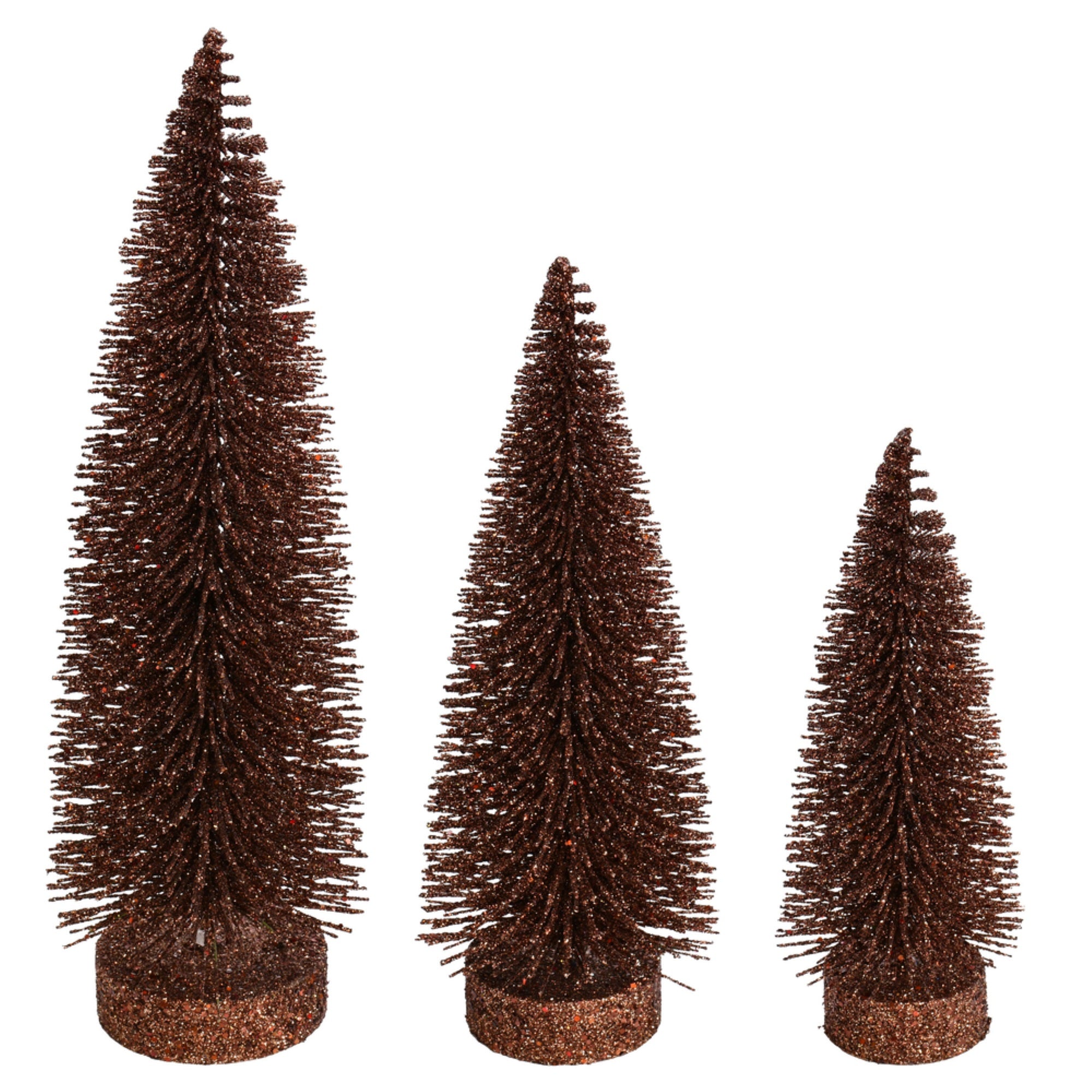 7”-9”-11” Chocolate Glitt Oval Tree 3Set