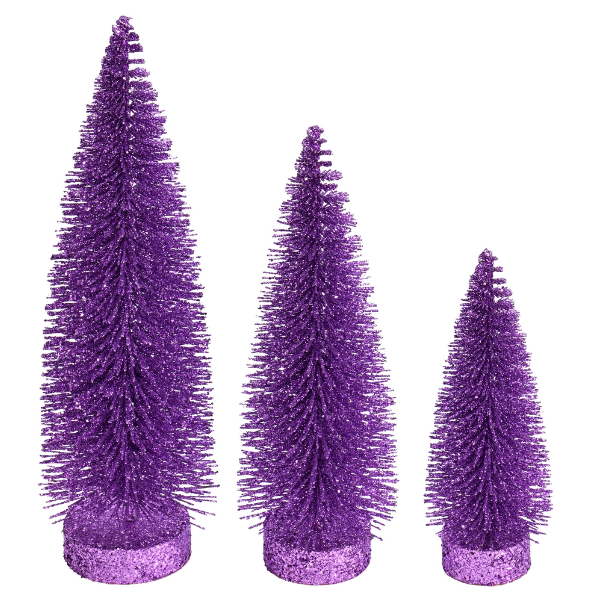 7”-9”-11” Lavender Glitt Oval Tree 3/Set