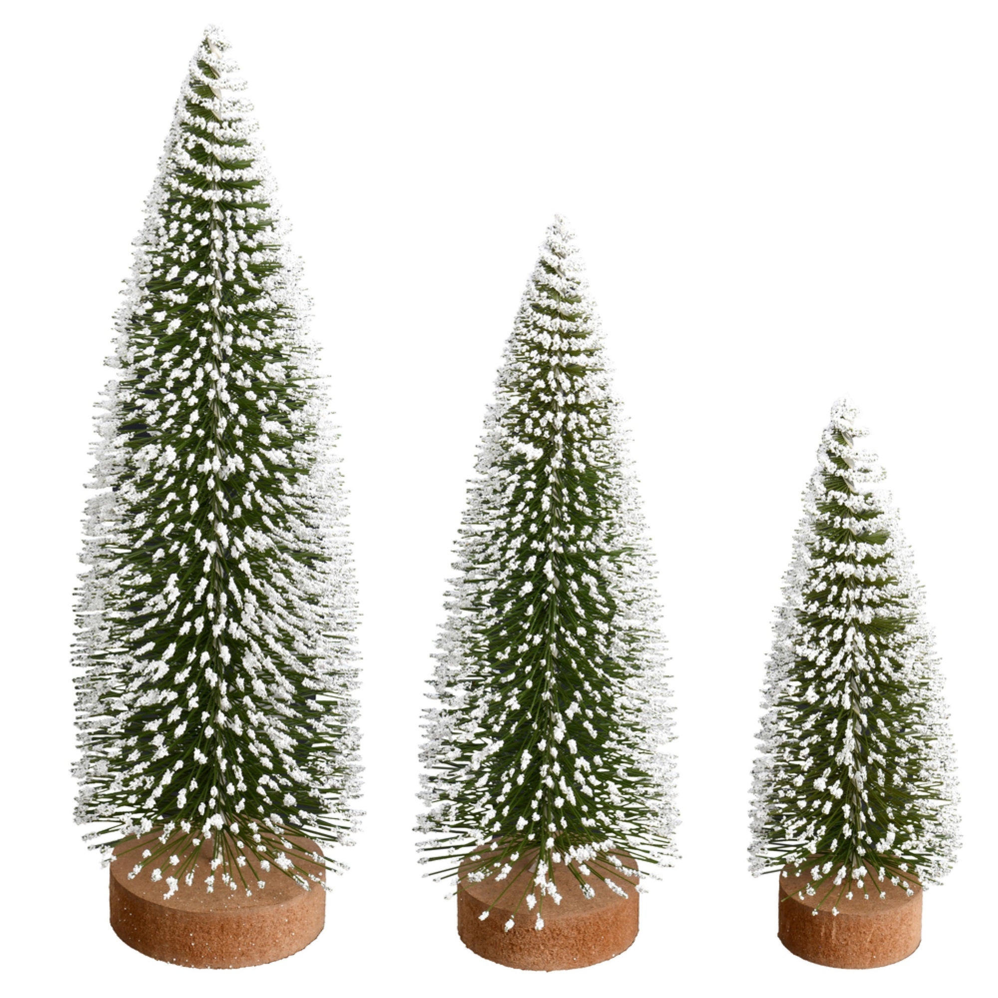 7”-9”-11” Frosted Green Oval Tree 3/Set
