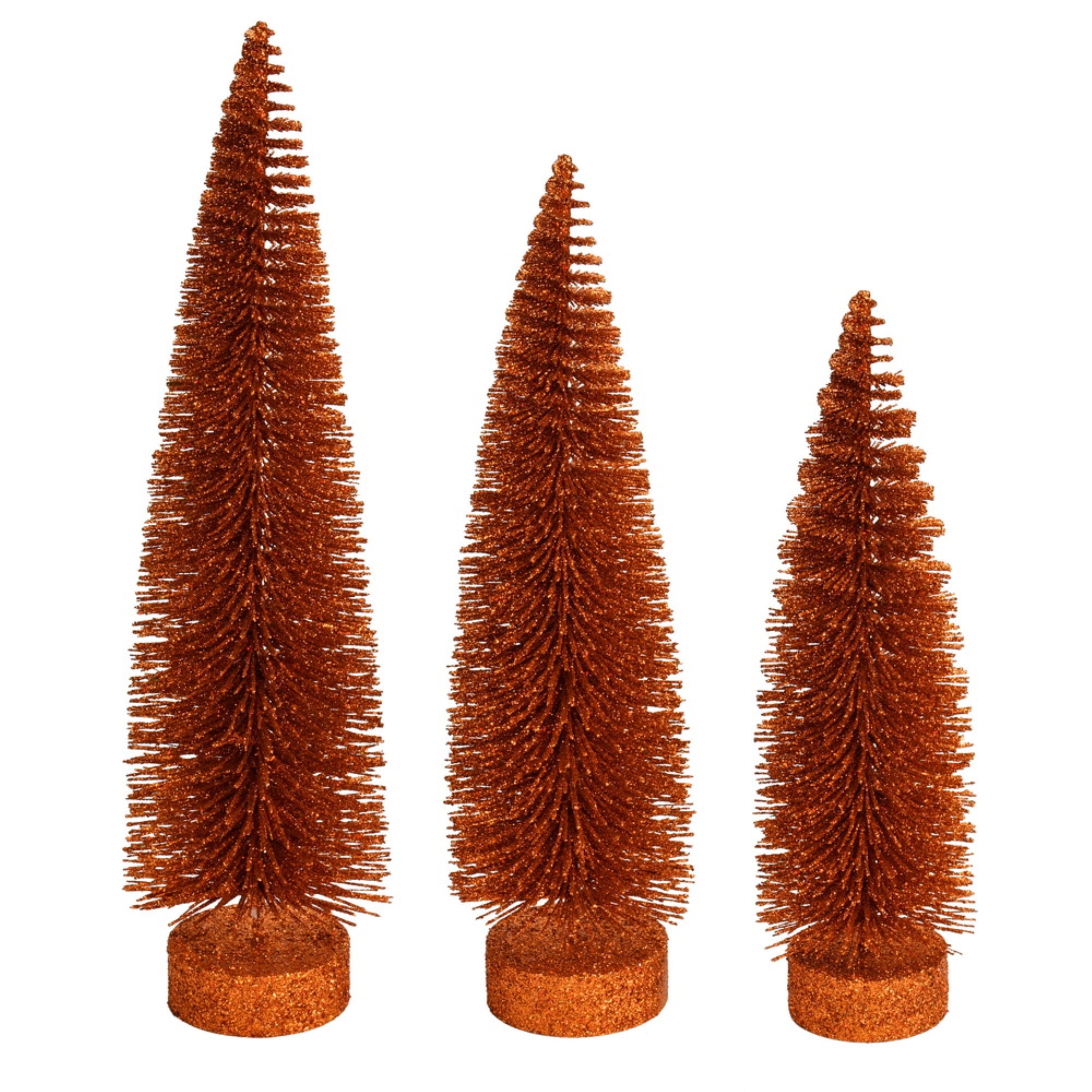 12”-14”-16” Orange Glitt Oval Tree 3/Set