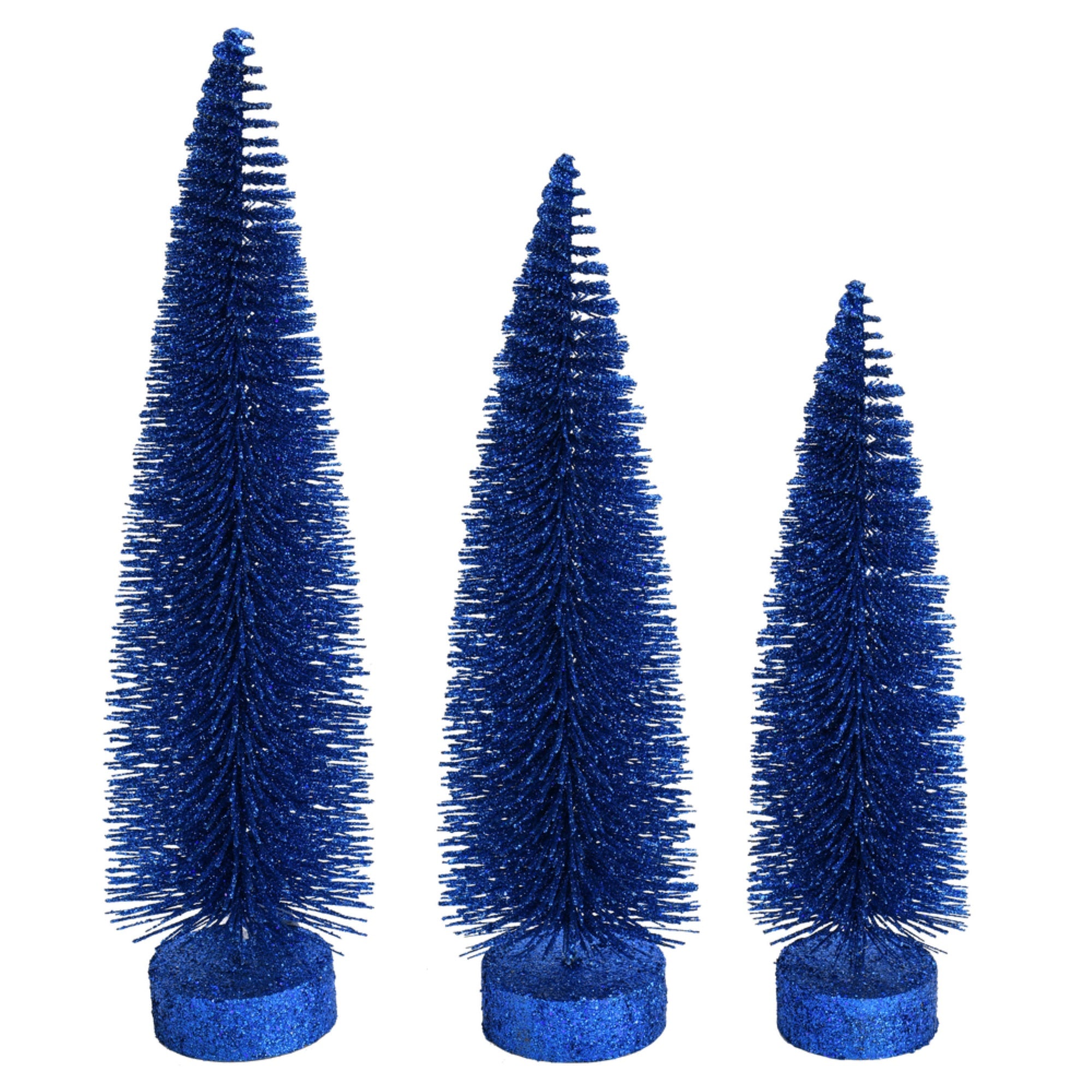 12”-14”-16” Midnte Blue Glitt Tree 3/Set