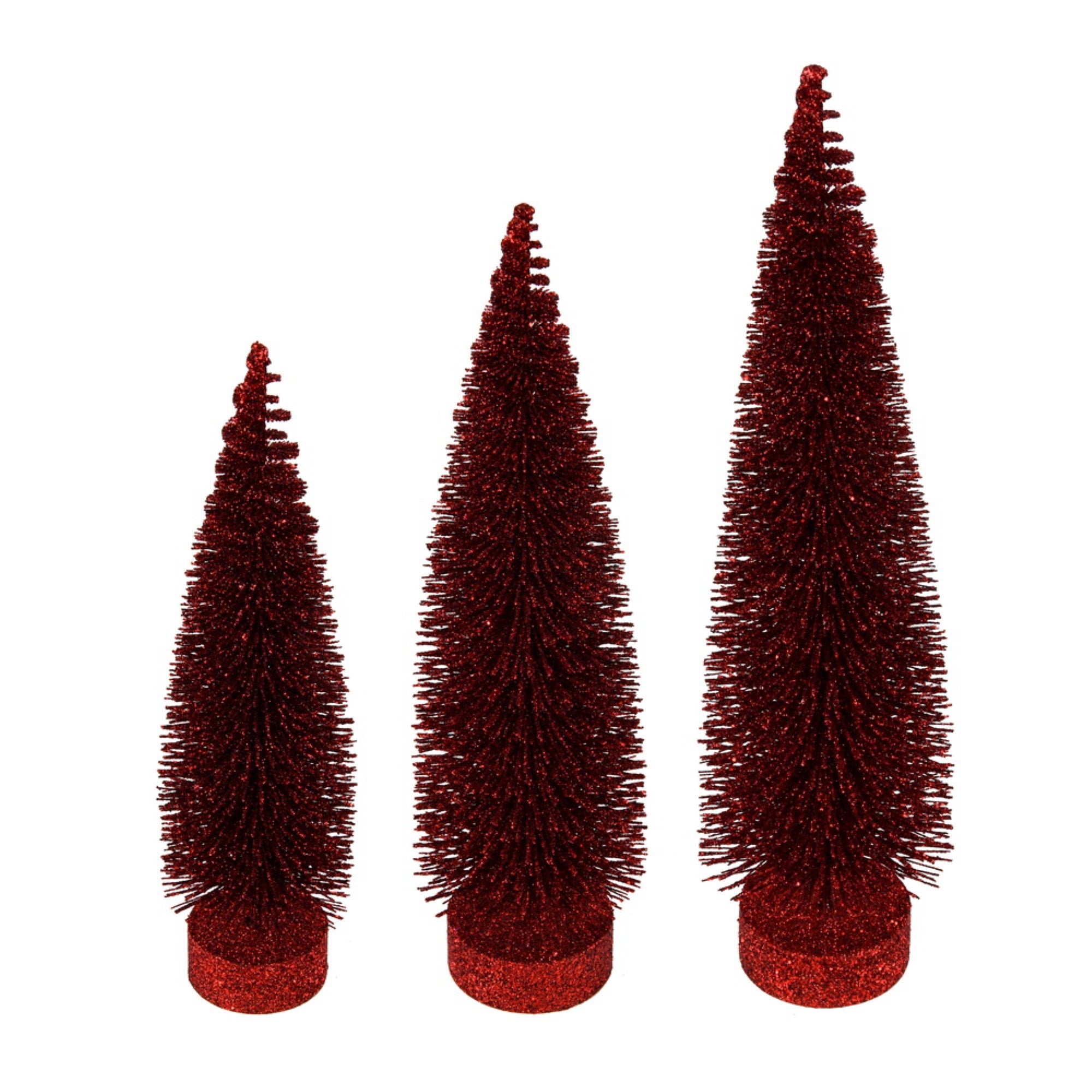 12”-14”-16” Burgundy Glit Oval Tree 3Set