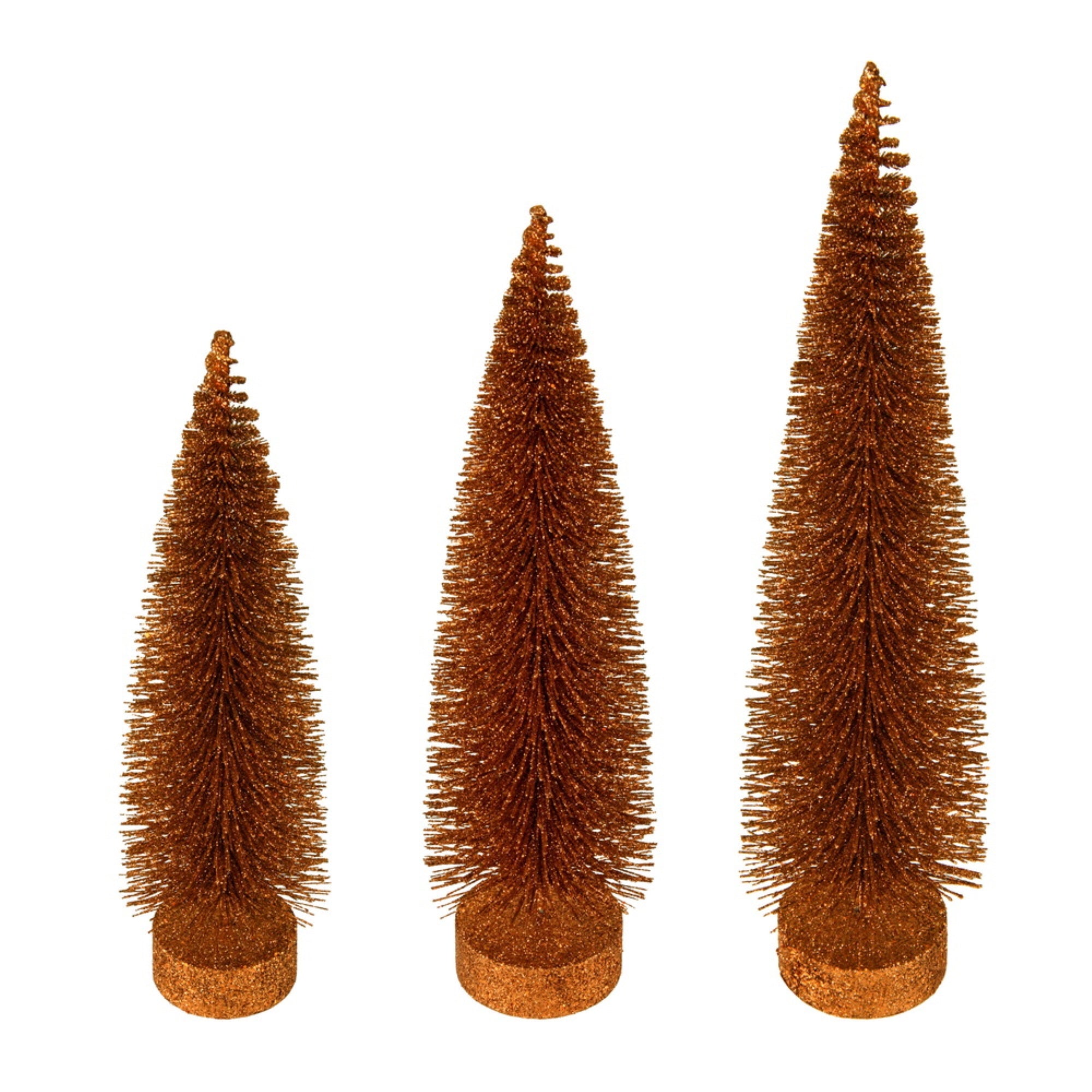 12”-14”-16” Copper Glitt Oval Tree 3/Set