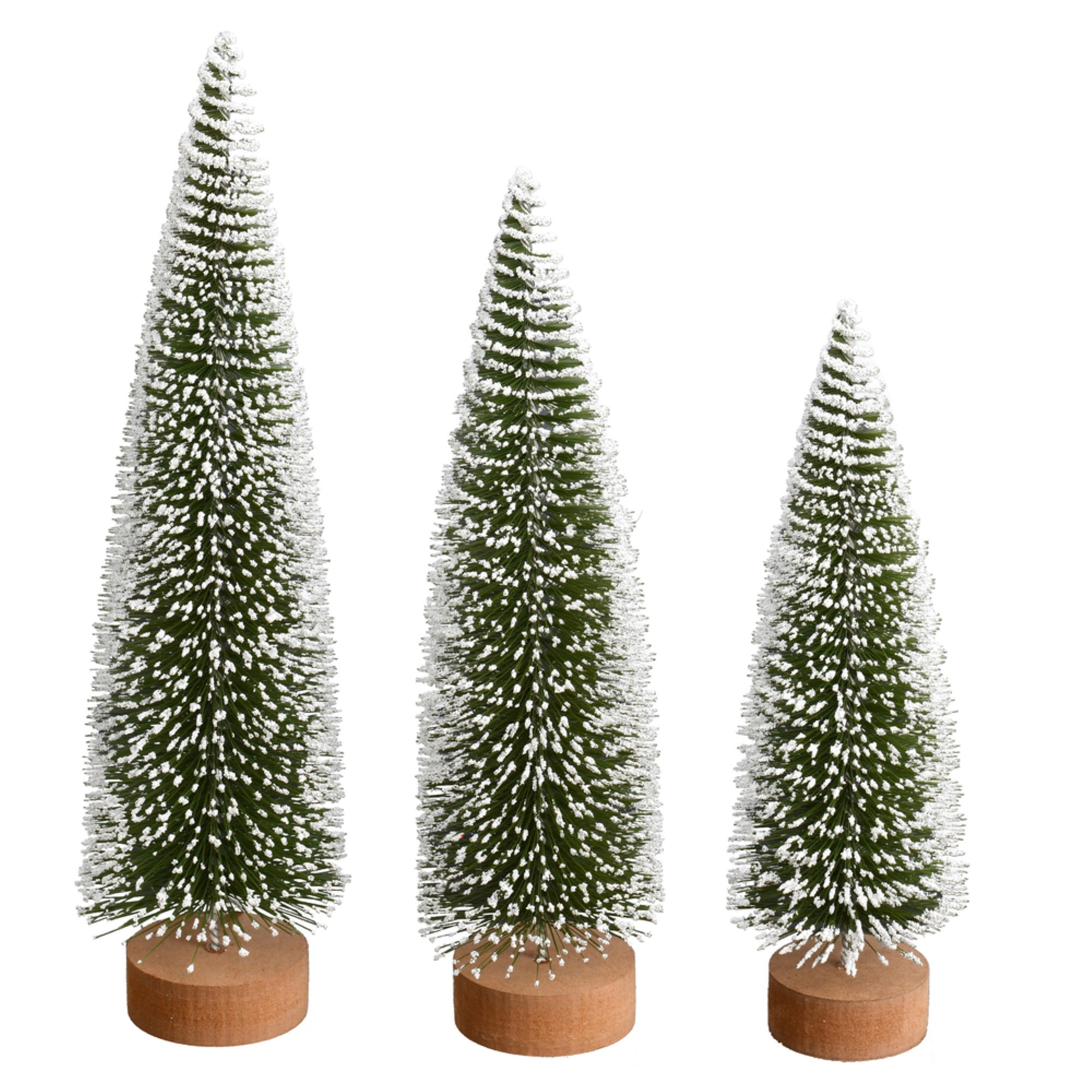 12”-14”-16” Frosted Green Oval Tree 3Set