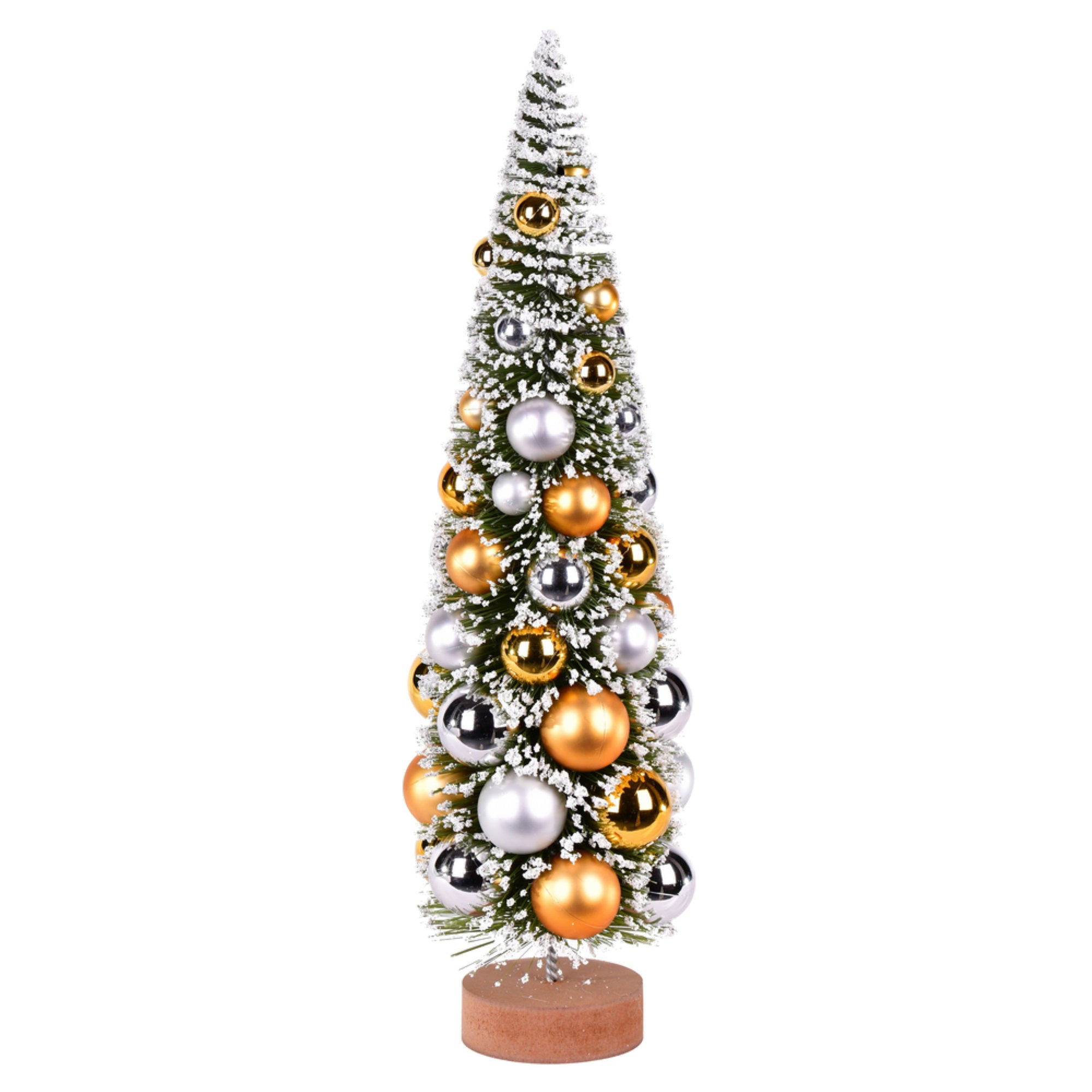18” Frosted Green Tree Silver-Gold Balls