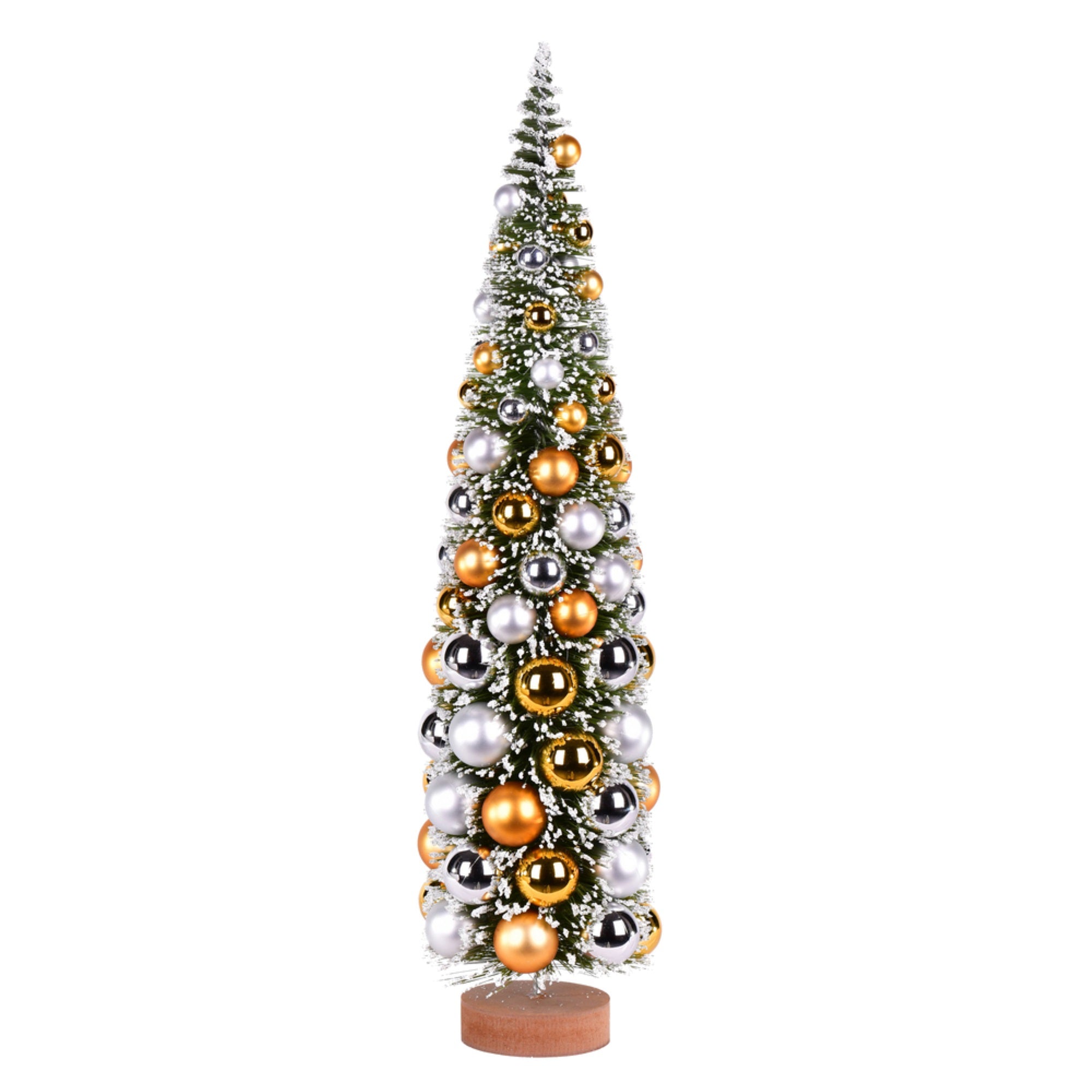 24” Frosted Green Tree Silver-Gold Balls