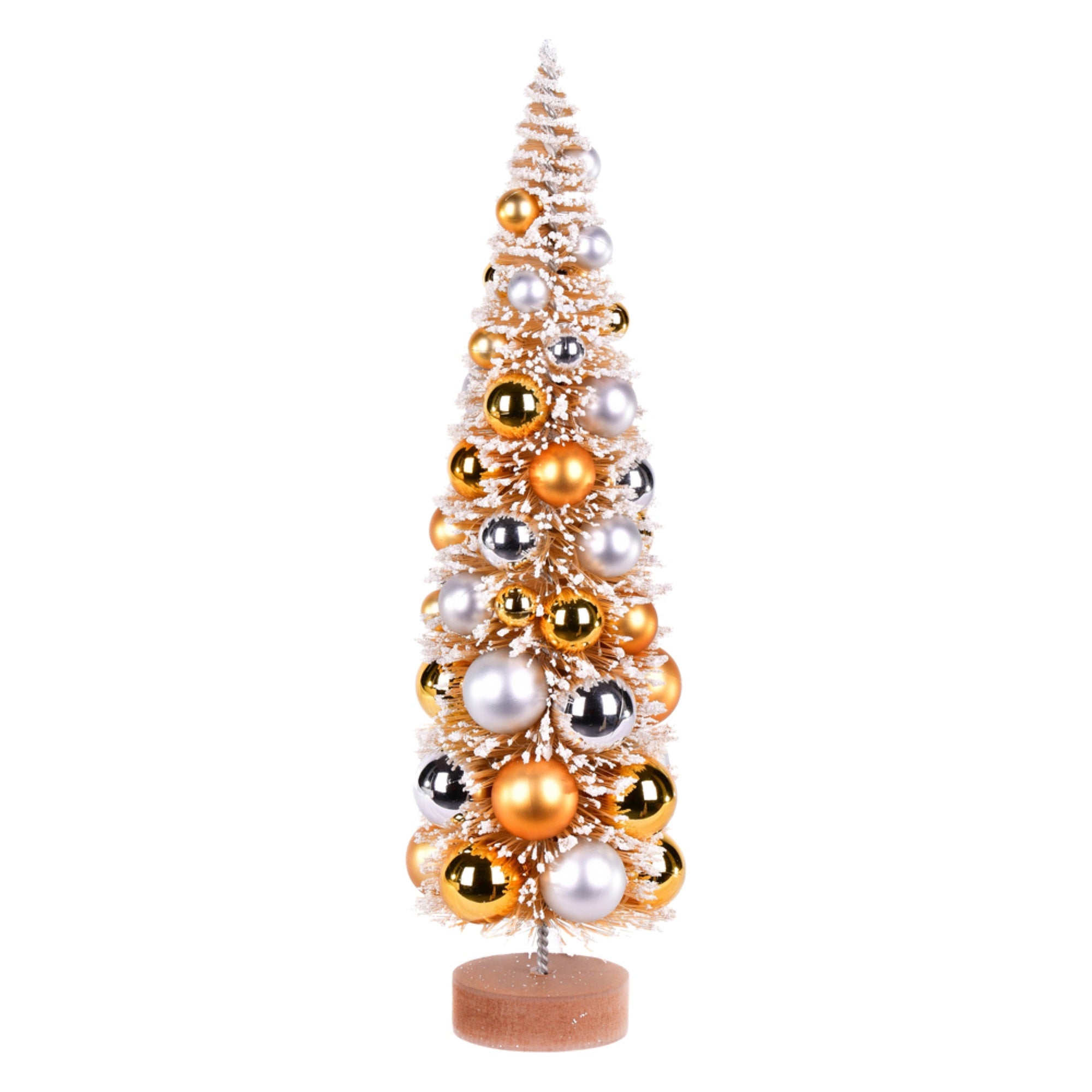 18” Frosted Gold Tree Gold-Silver Balls
