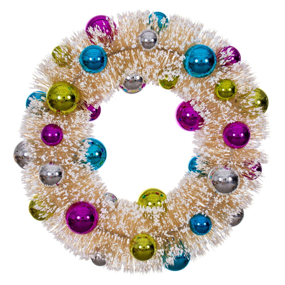 18” Frosted Gold Wreath Multi Balls