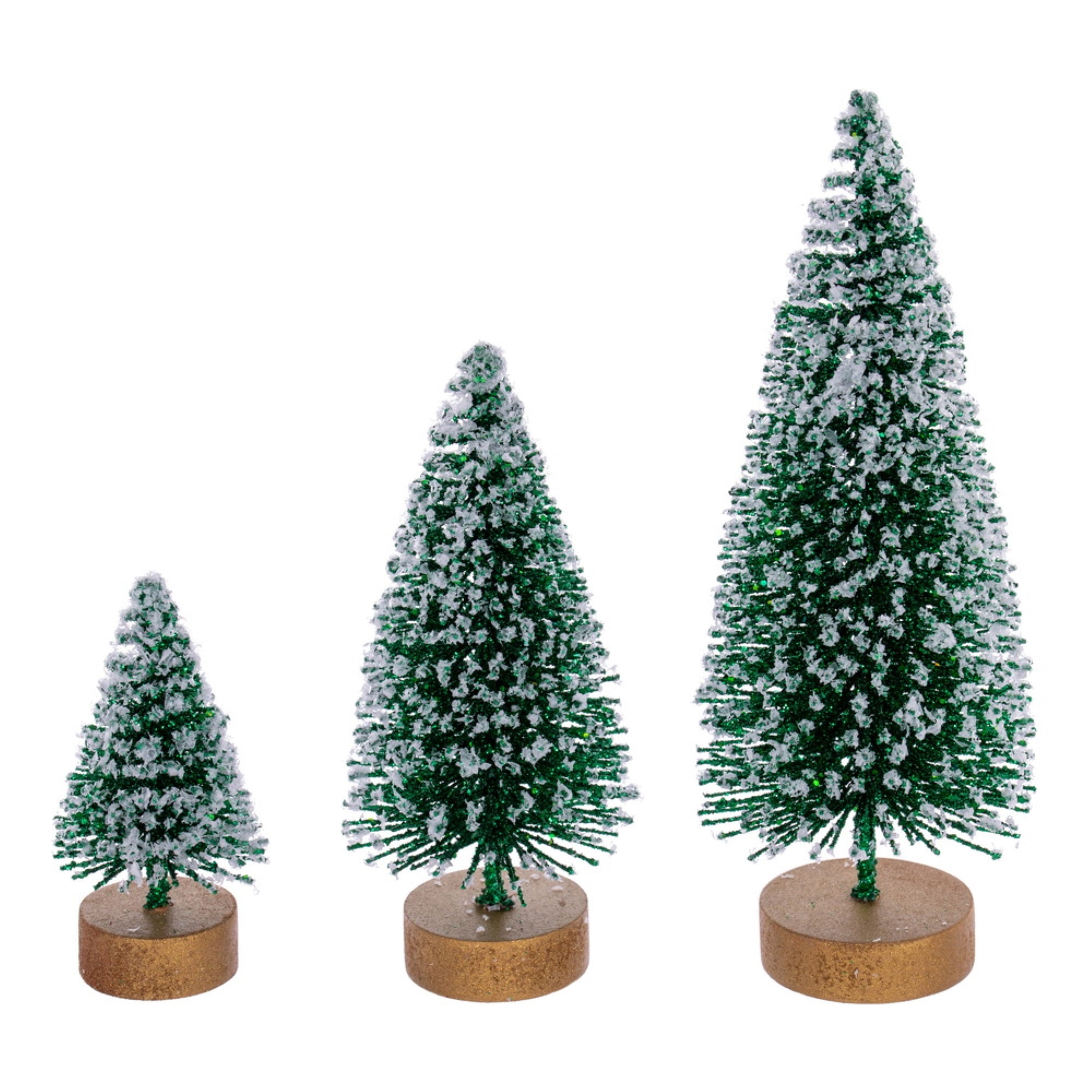 Vickerman 3”-5”-7” Emerald Sisal Bottle Brush Tree Set Set of 3