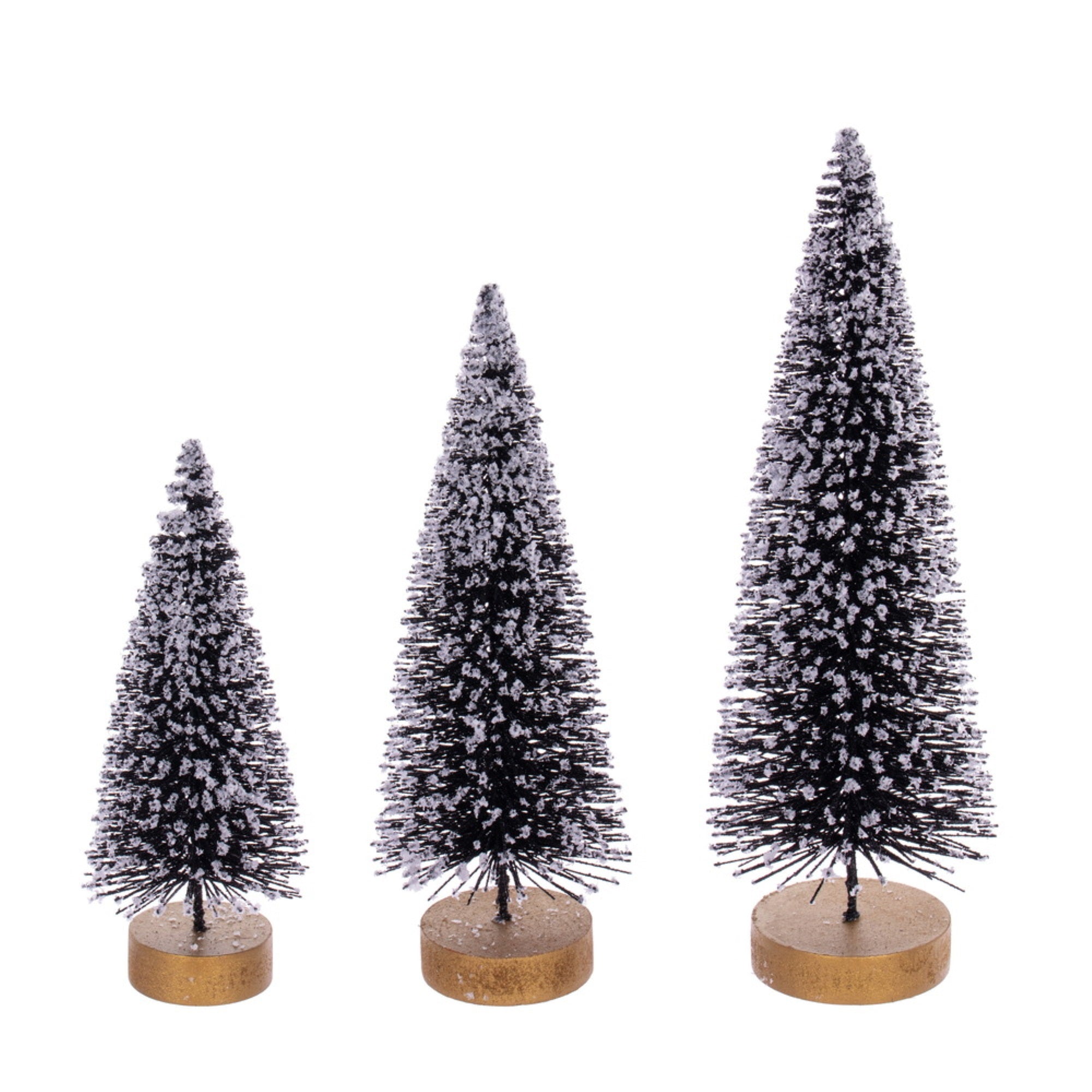 Vickerman 8”-10”-12” Black Sisal Bottle Brush Tree Set Set of 3