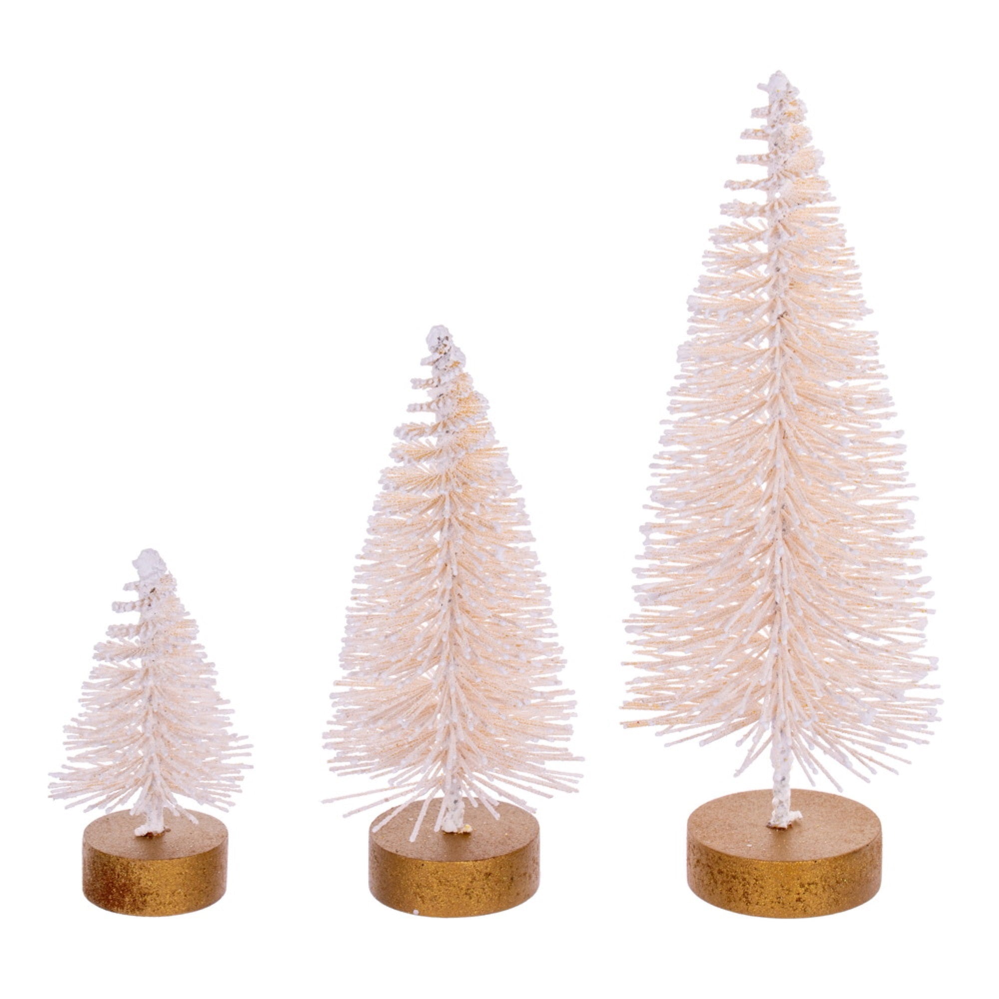 Vickerman 3”-5”-7” Cream Sisal Bottle Brush Tree Set Set of 3