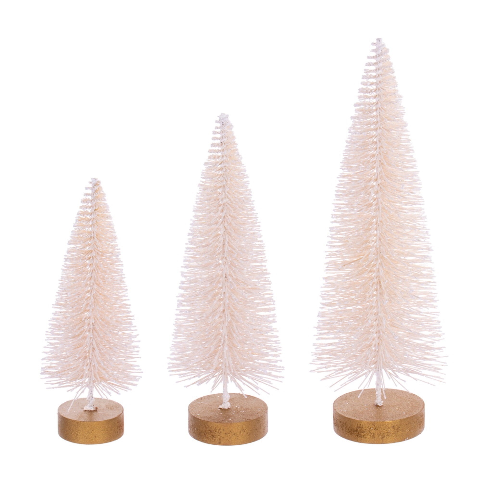 Vickerman 8”-10”-12” Cream Sisal Bottle Brush Tree Set Set of 3