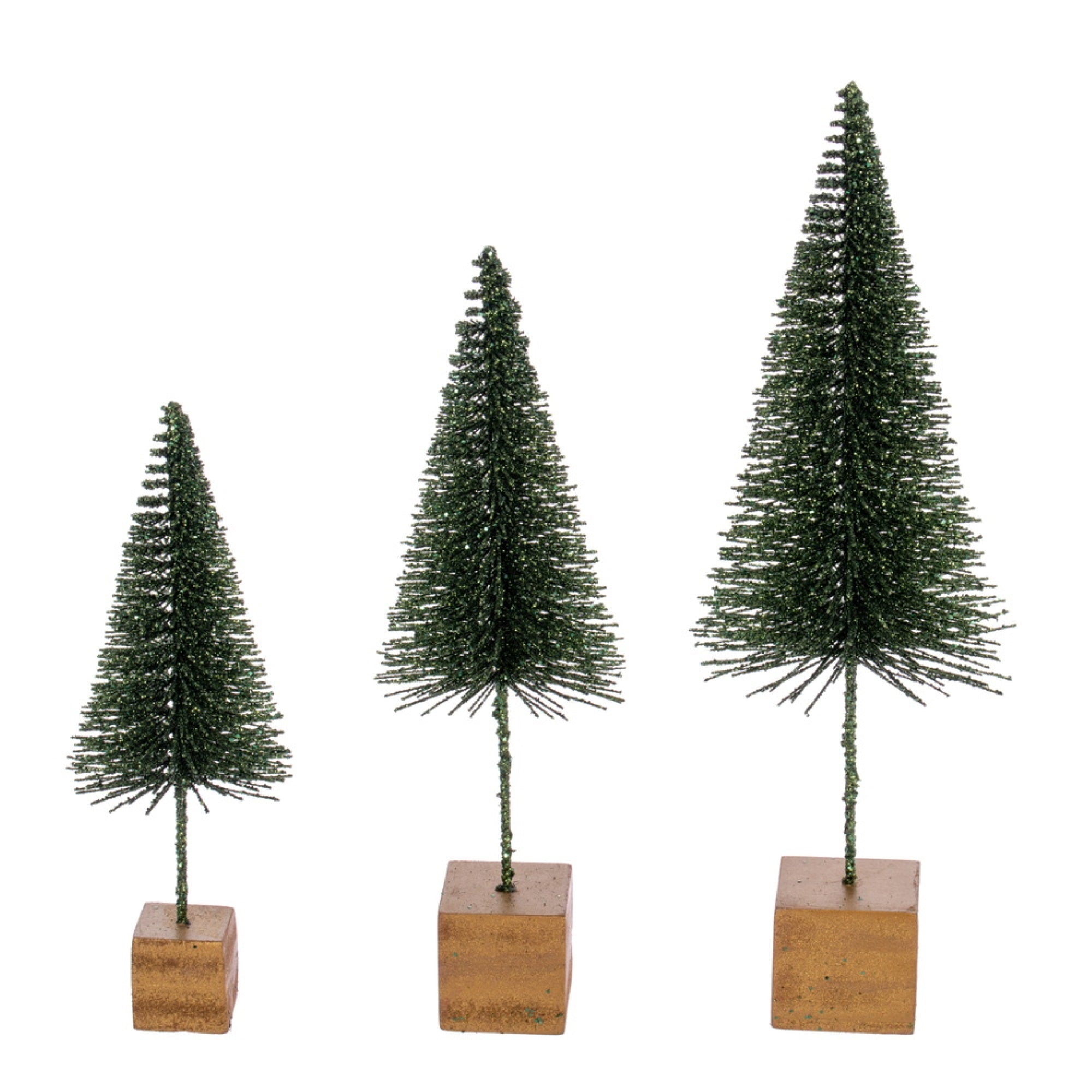 Vickerman 8”-10”-12” Moss Green Sisal Bottle Brush Tree Set Set of 3