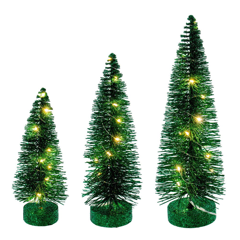 8″-10″-12″ Green Bottle Brush Clear Lts
