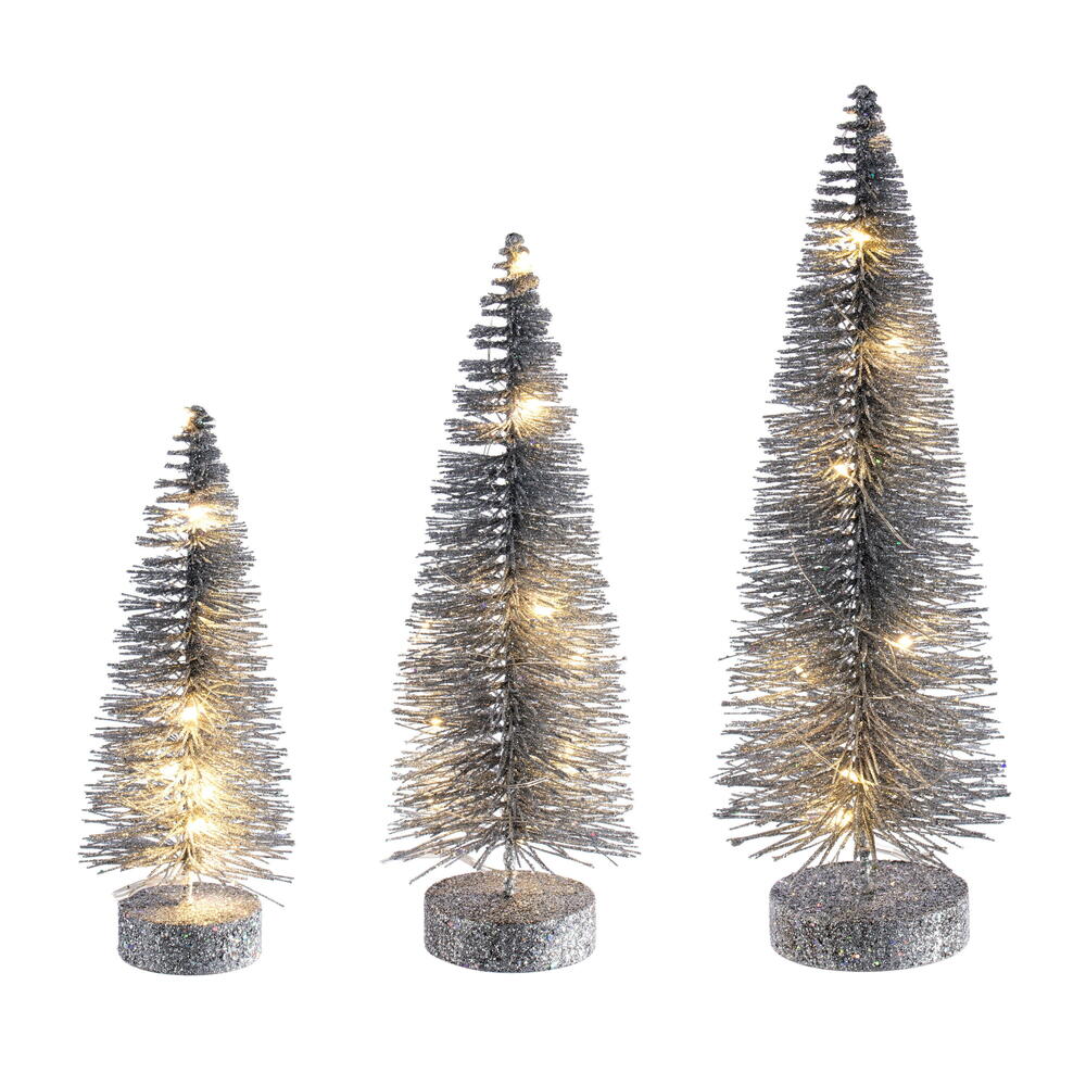 8”-10”-12” Silver Bottle Brush Clear Lts