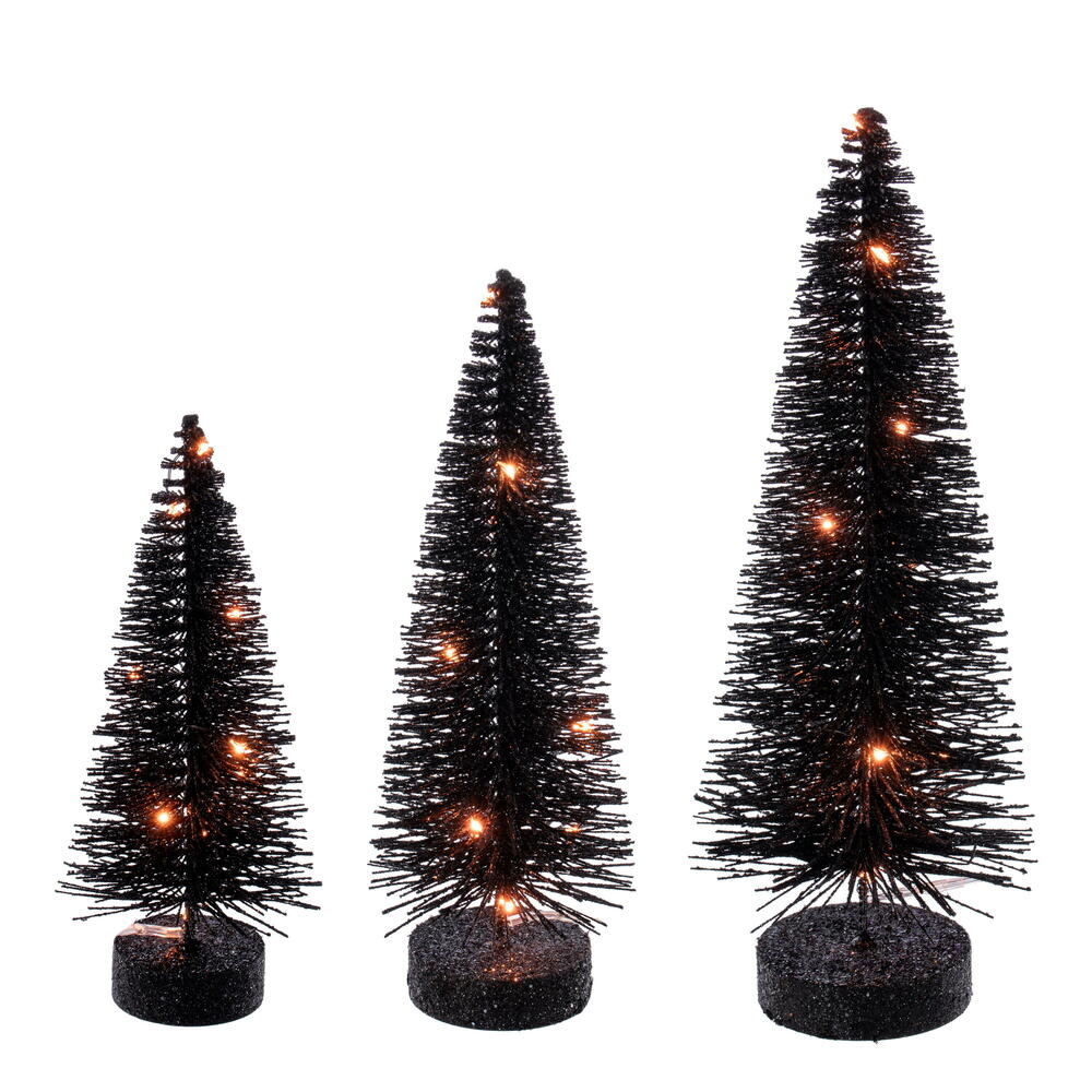 8″-10″-12″ Black Bottle Brush Orange Lts