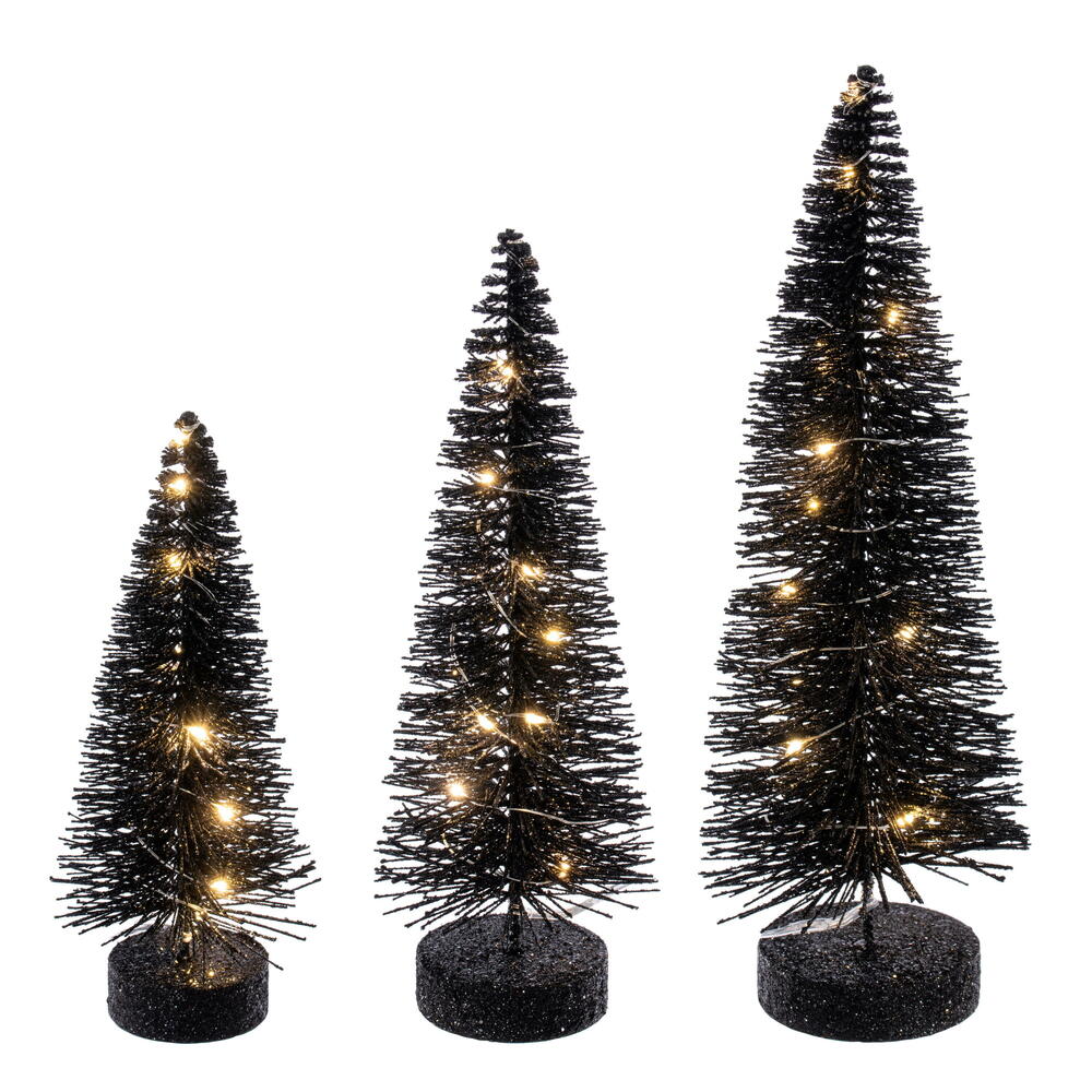 8”-10”-12” Black Bottle Brush Clear Lts