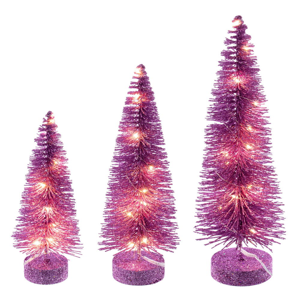 8”-10”-12” Pink Bottle Brush Clear Light
