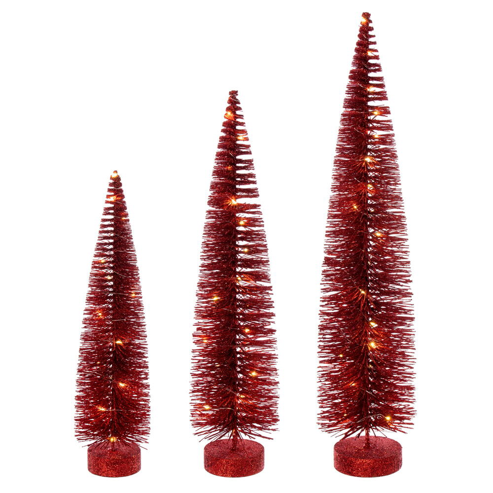 16”-20”-24” Red Bottle Brush Clear Light