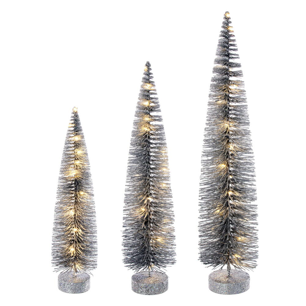16”-20”-24” Silver Bottle Brush Clear Lt