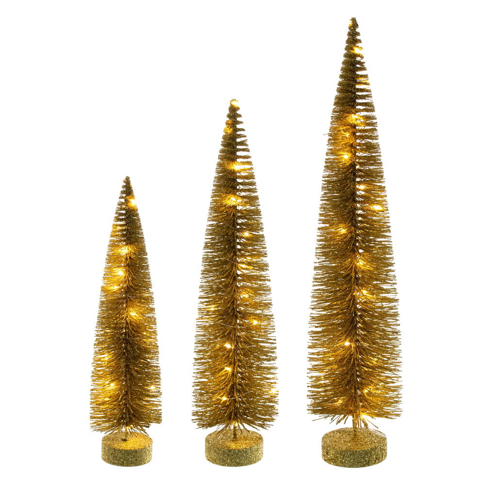 16”-20”-24” Gold Bottle Brush Clear Lts