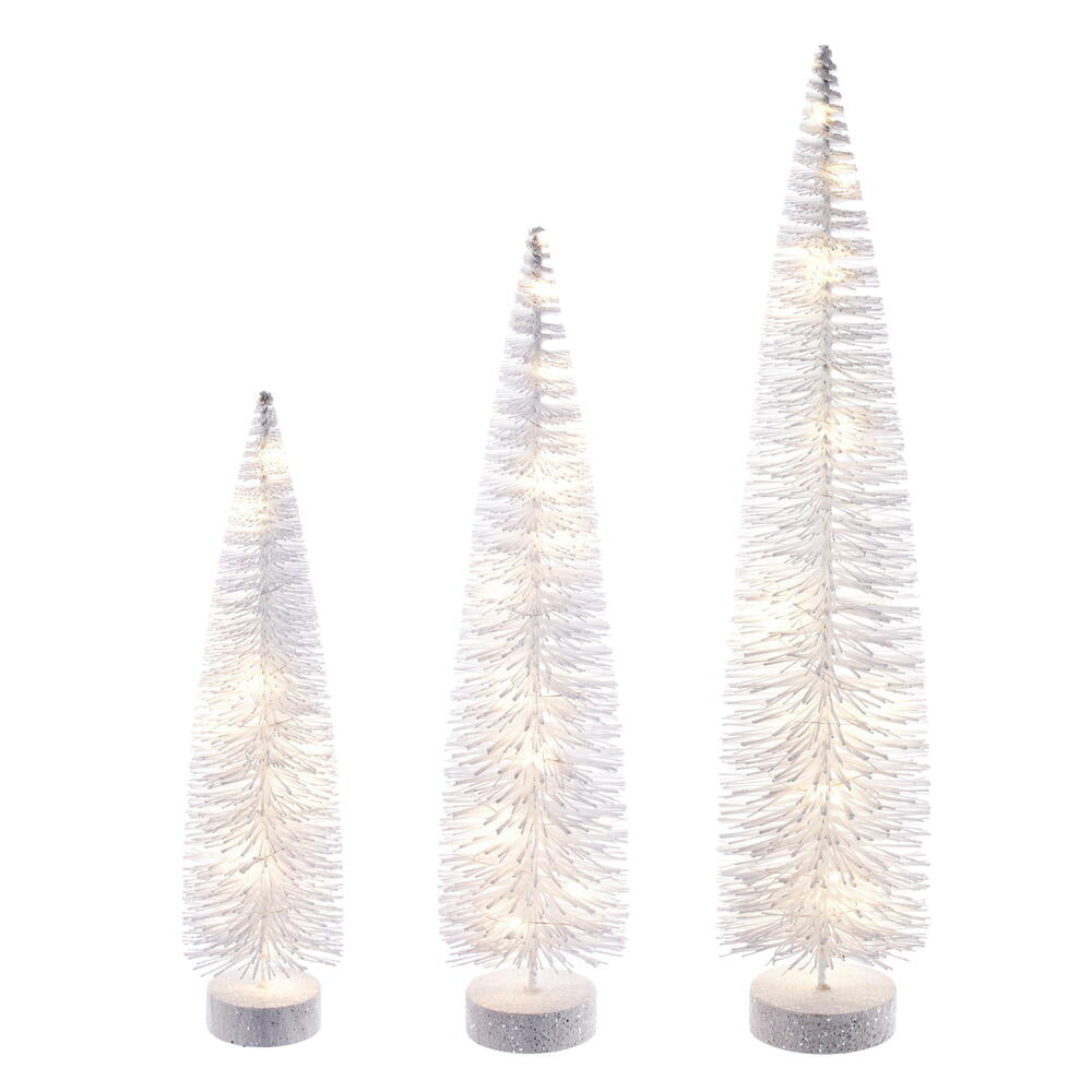16”-20”-24” White Bottle Brush Clear Lts