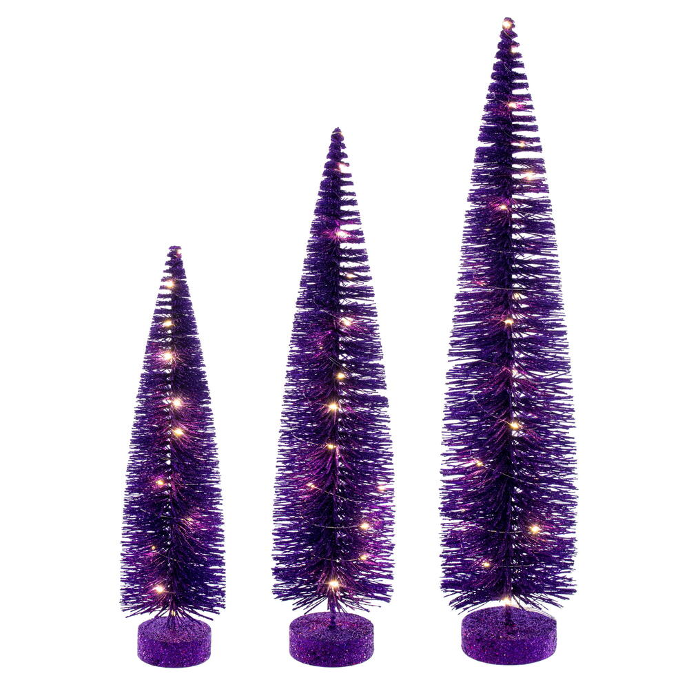 16”-20”-24” Purple Bottle Brush Clear Lt