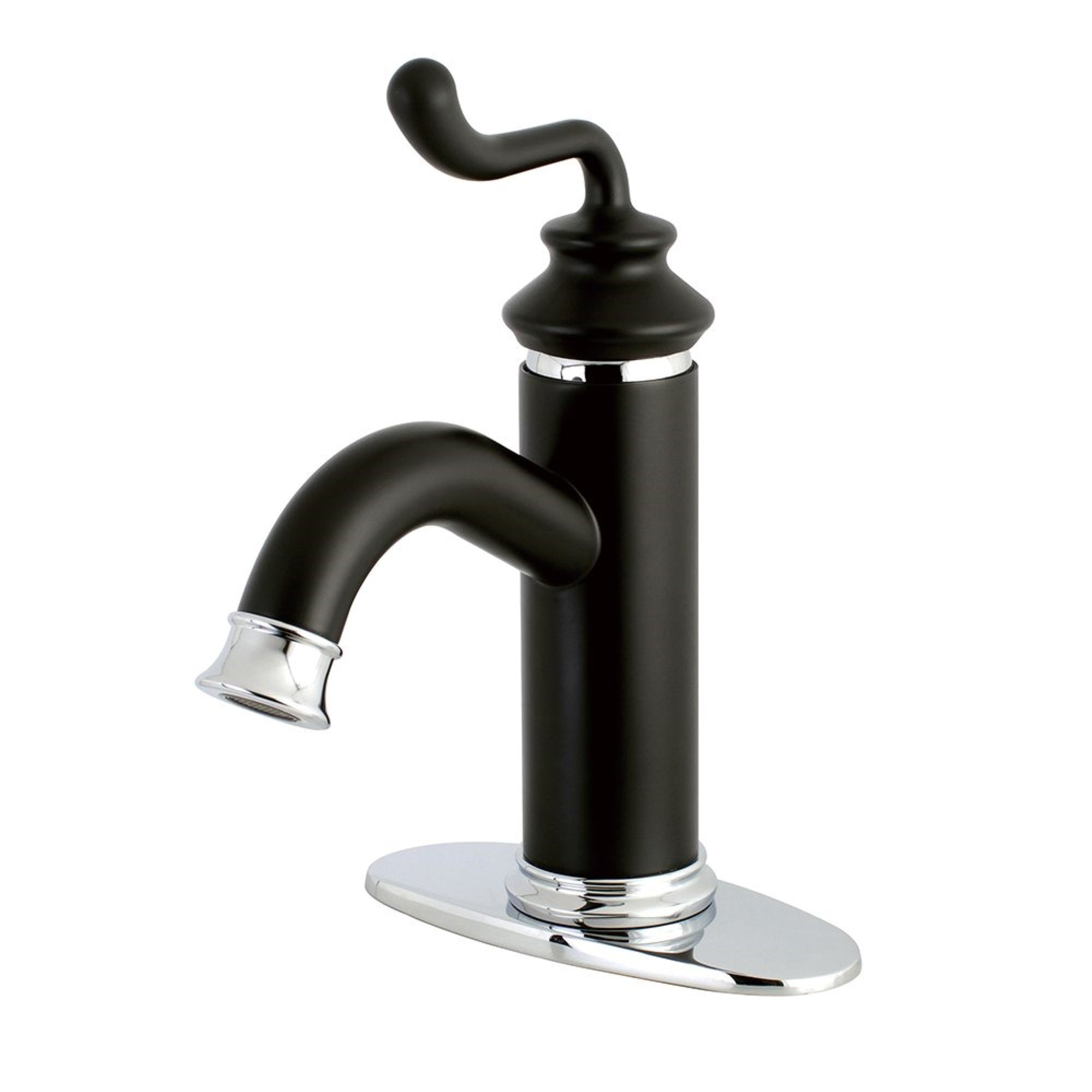 Faucetaire Ls5417Rl Royale Single-Handle Monoblock Bathroom Faucet, Matte Black/Chrome