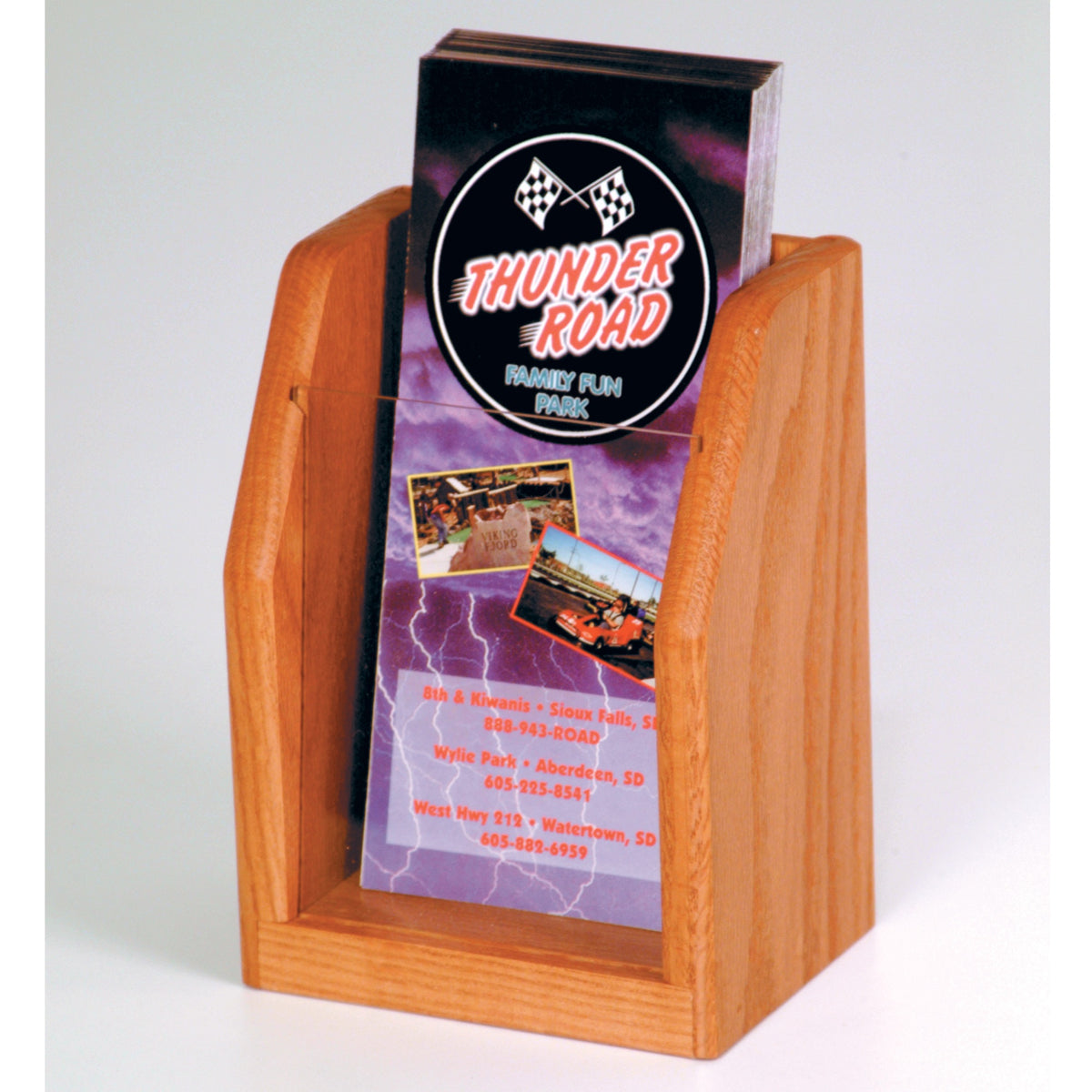 Wooden Mallet Countertop Brochure Display, Medium Oak