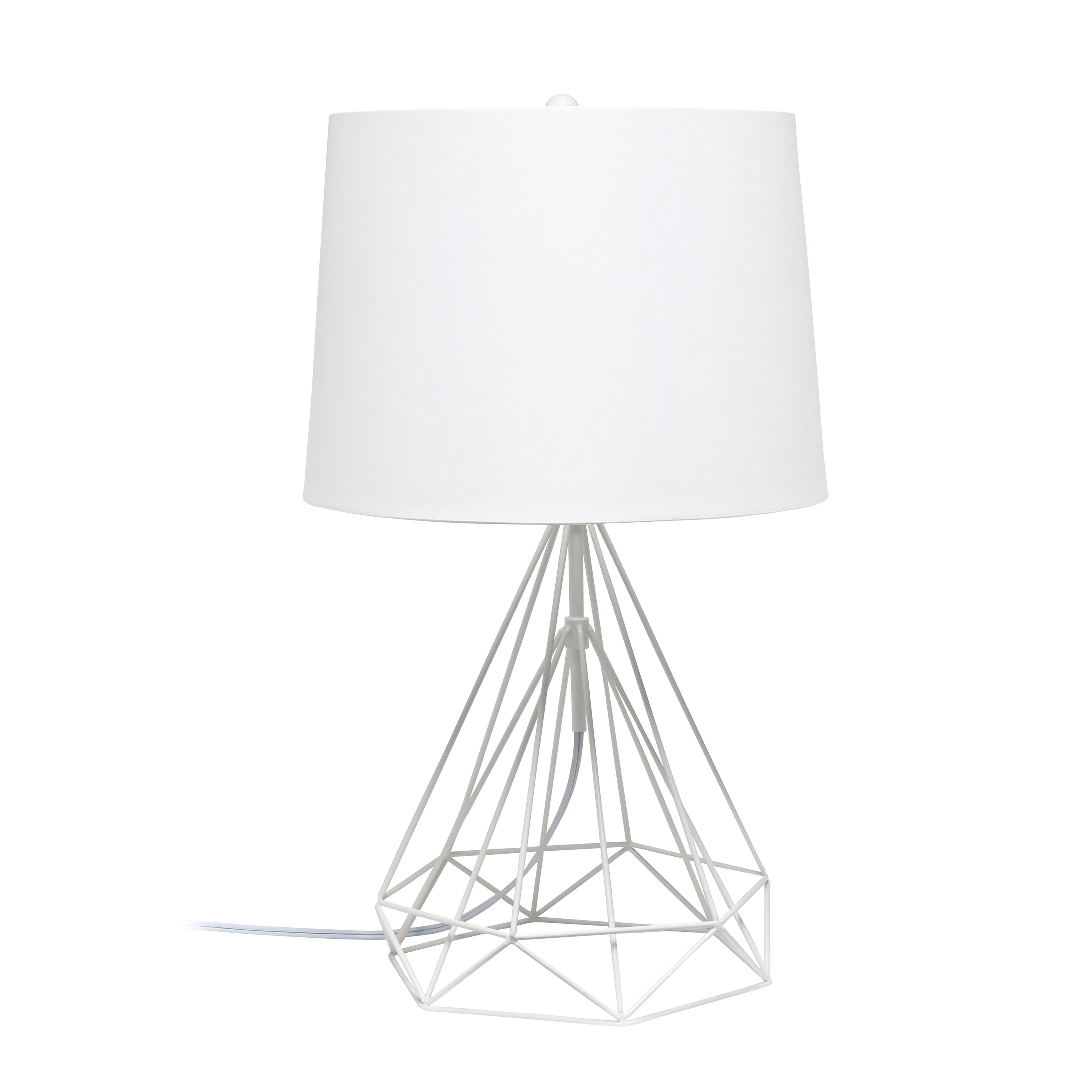 Elegant Designs Wired Metal Table Lamp, White Matte