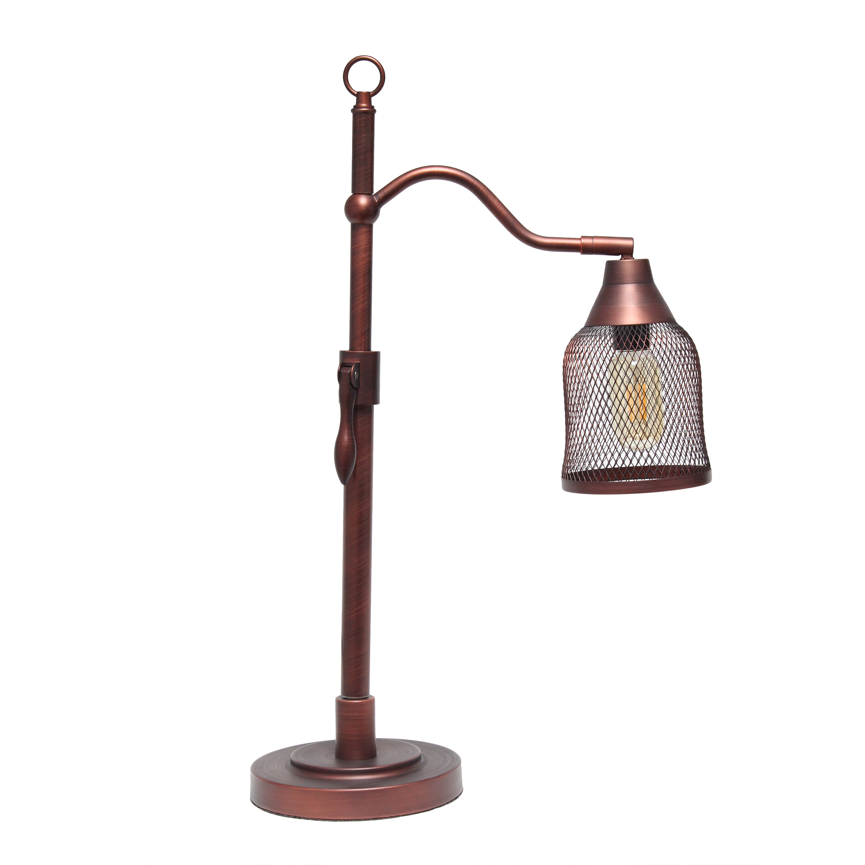 Elegant Designs Adjustable Table Lamp With Metal Netted Shade