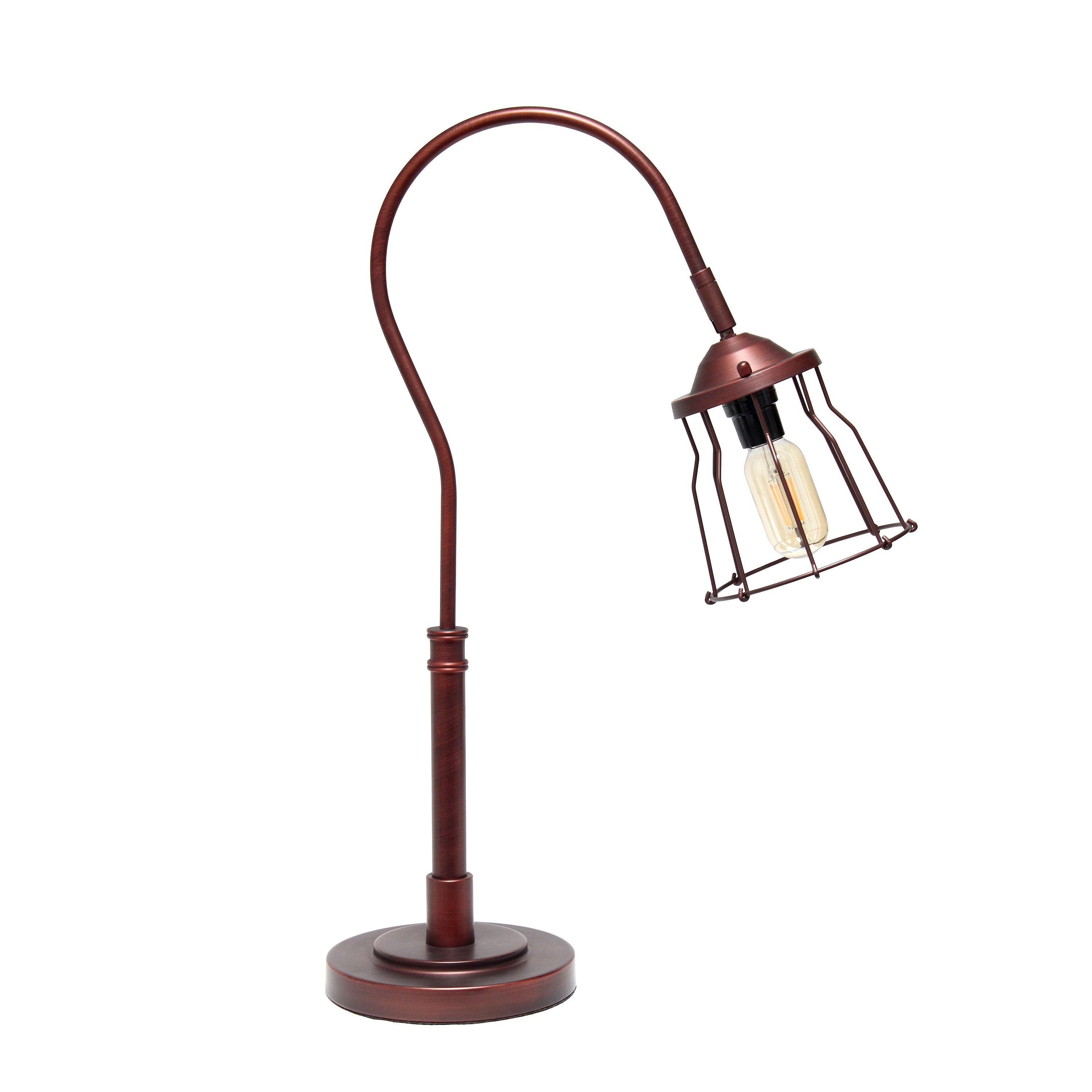 Elegant Designs Red Bronze Open Cage Table Lamp
