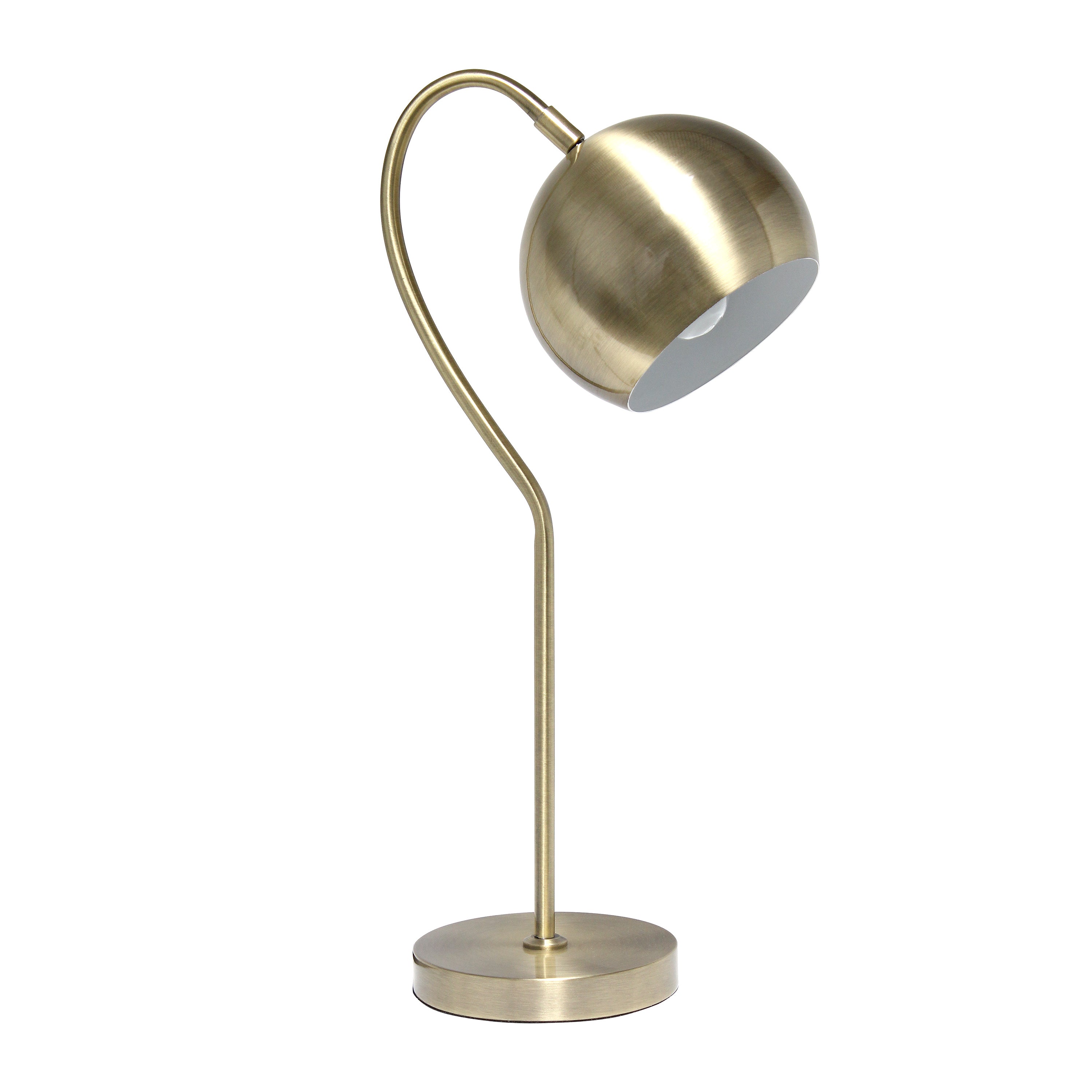Elegant Designs Half Moon Table Lamp. Antique Brass