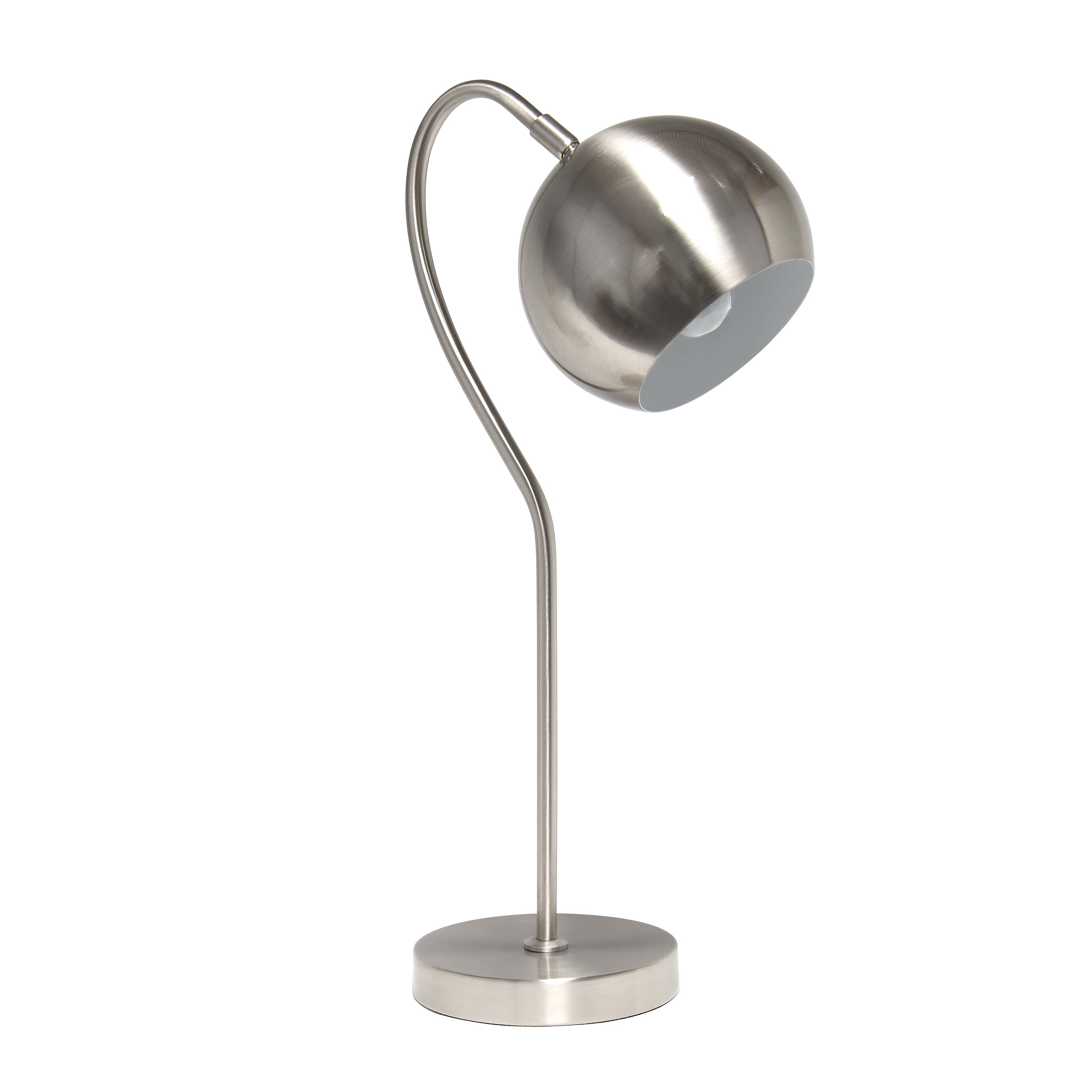 Elegant Designs Half Moon Table Lamp, Brushed Nickel