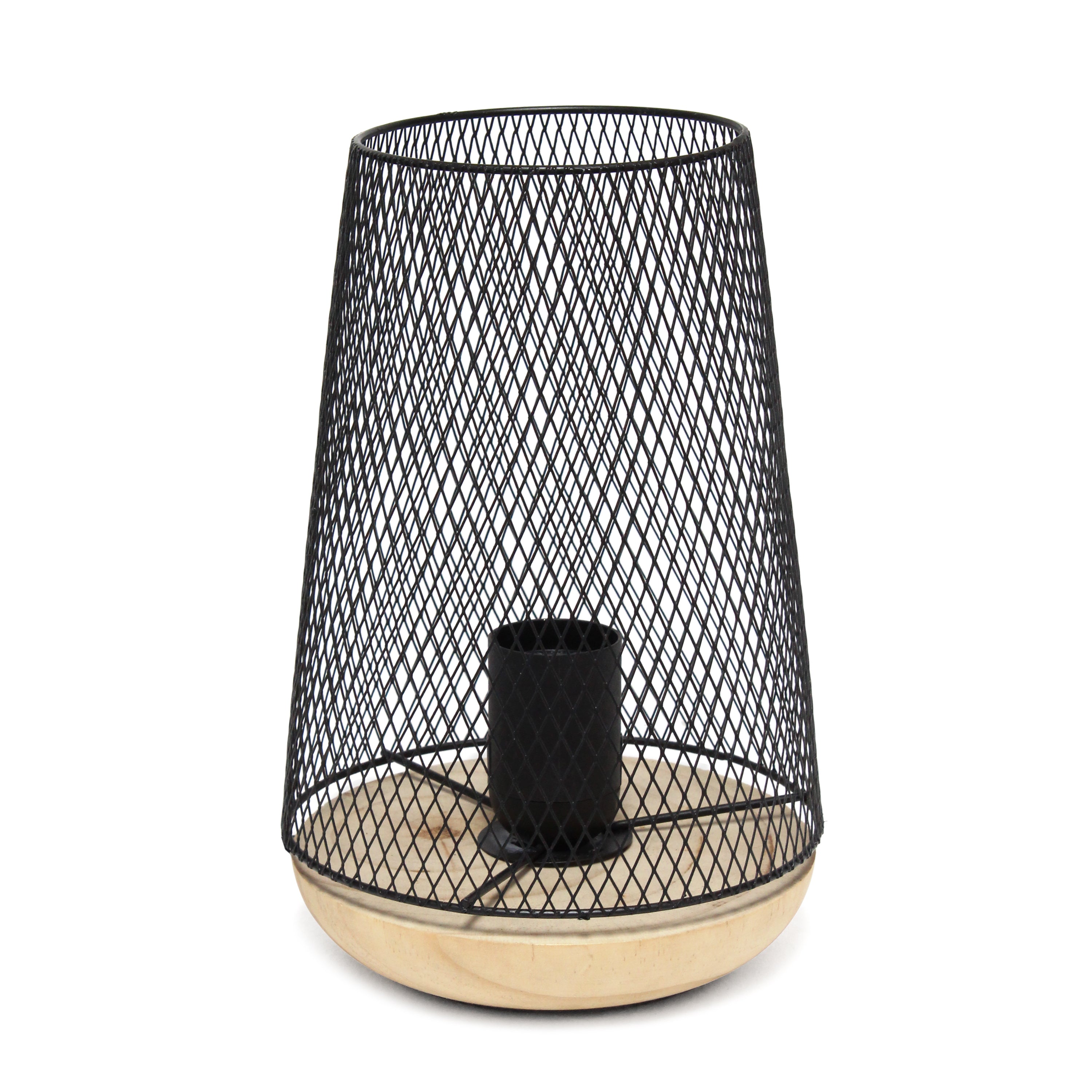Simple Designs Black Wired Mesh Uplight Table Lamp