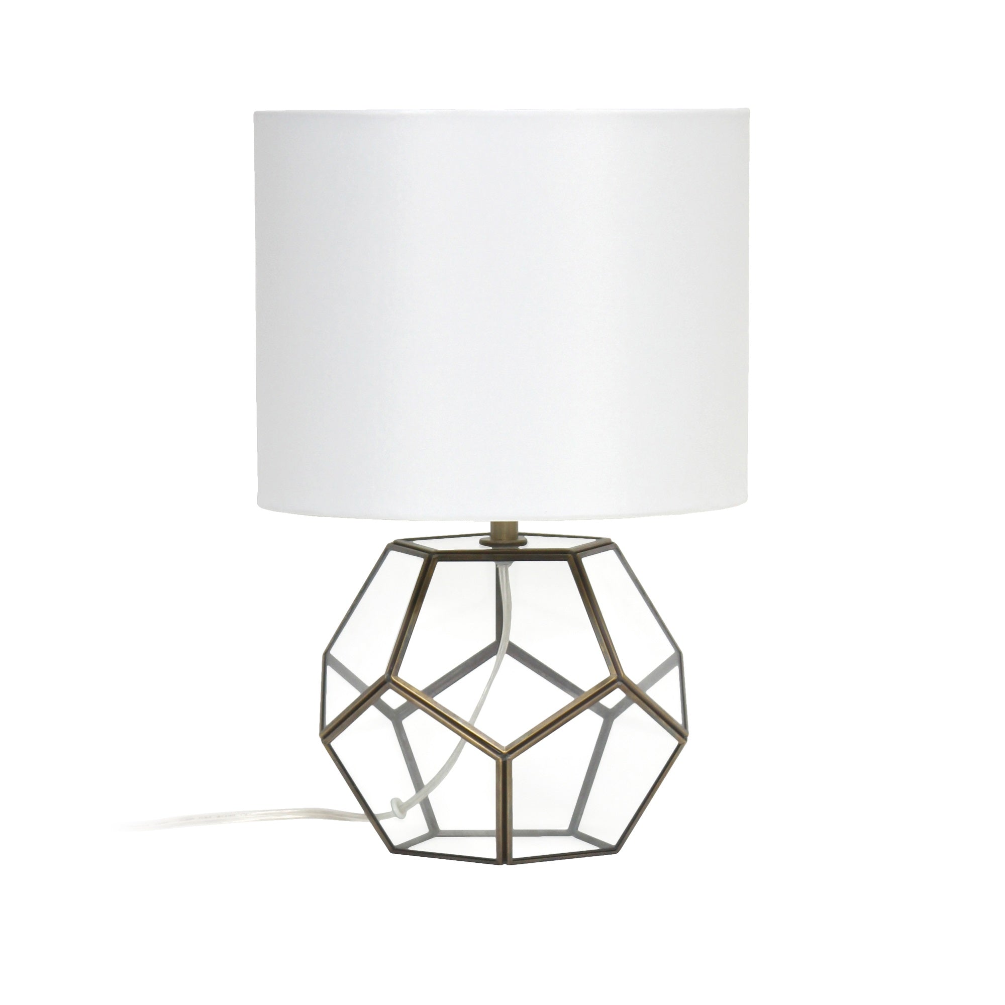 Elegant Designs Glass And Brass Sphere Table Lamp