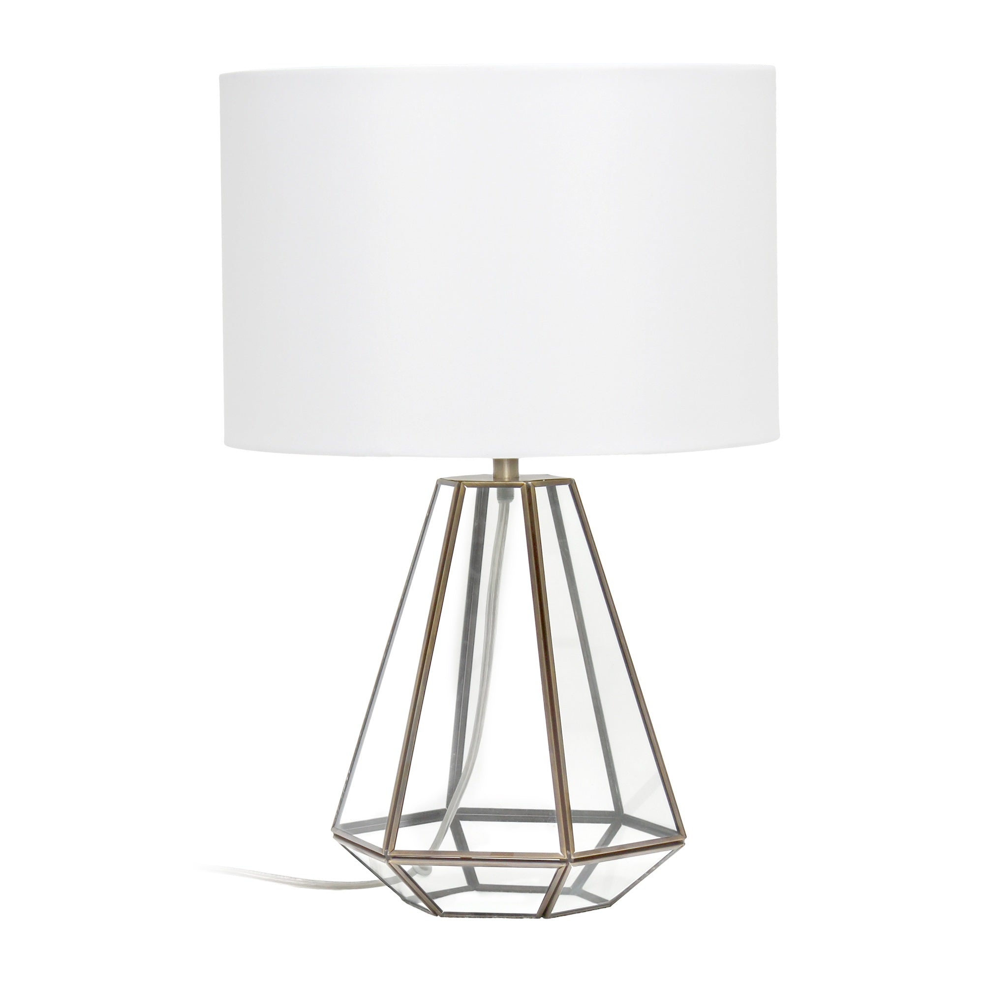 Elegant Designs Glass And Brass Pyramid Table Lamp