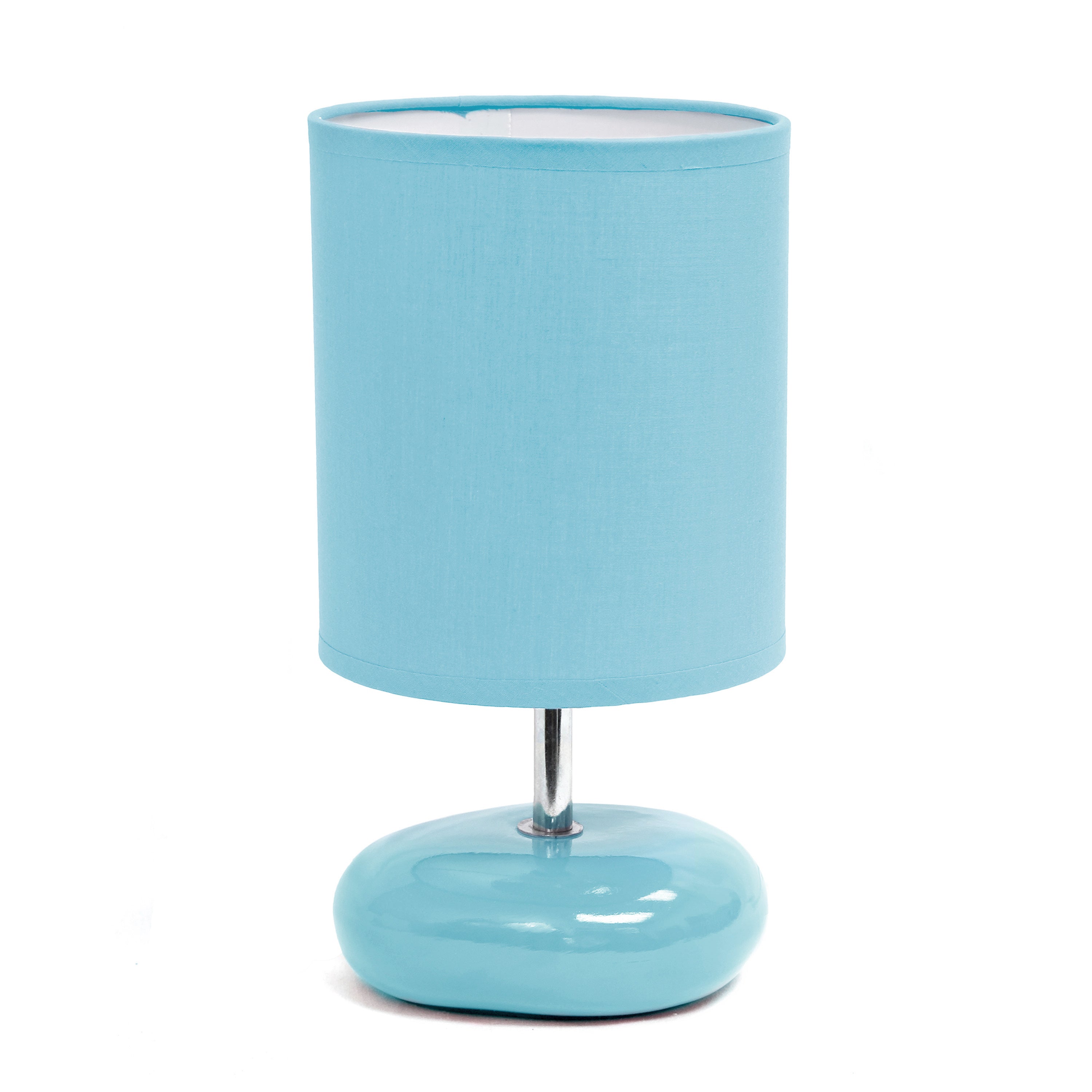 Simple Designs 10.24' Stonies Small Stone Look Table Bedside Lamp With Led Bulb, Blue