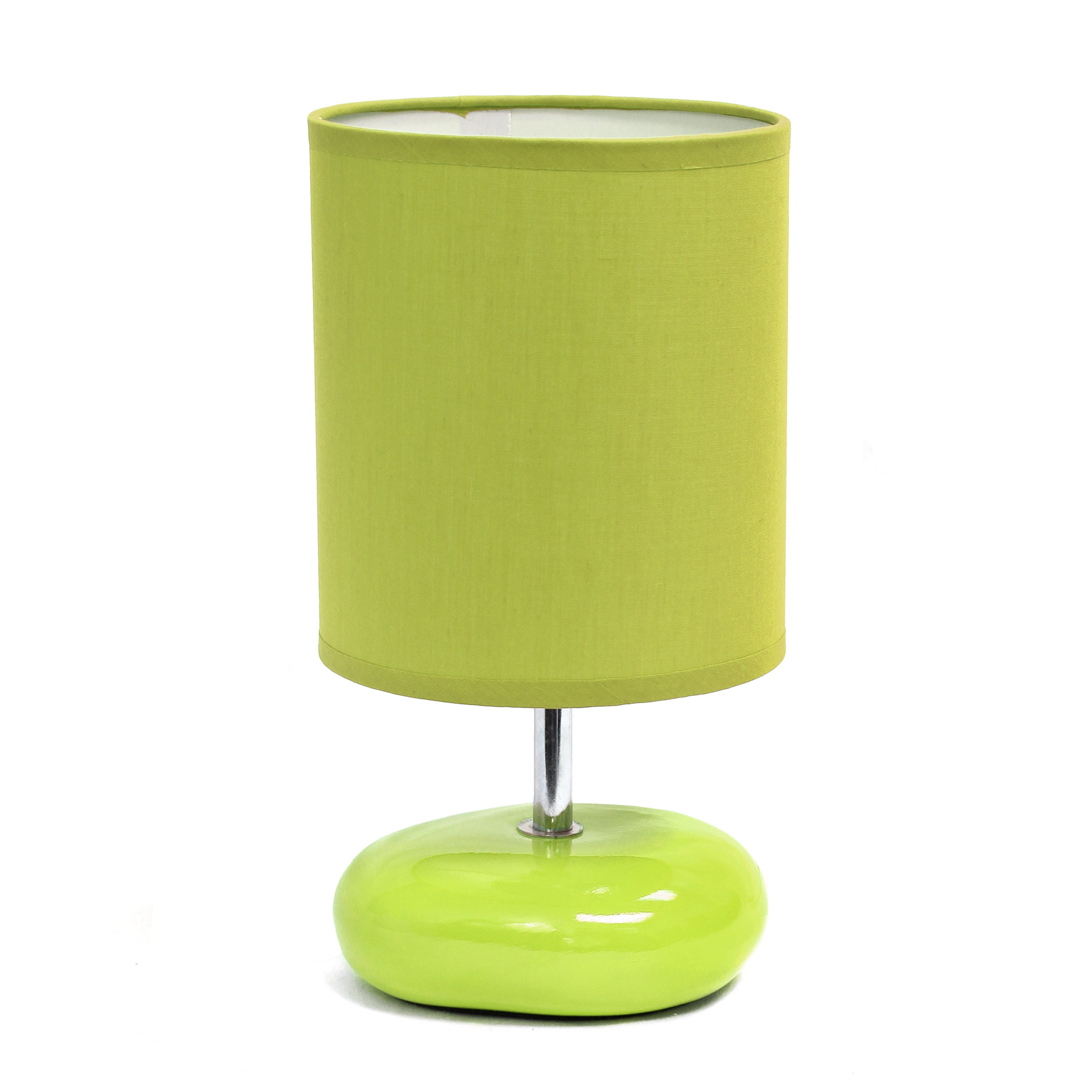 Simple Designs 10.24' Stonies Small Stone Look Table Bedside Lamp With Led Bulb, Green