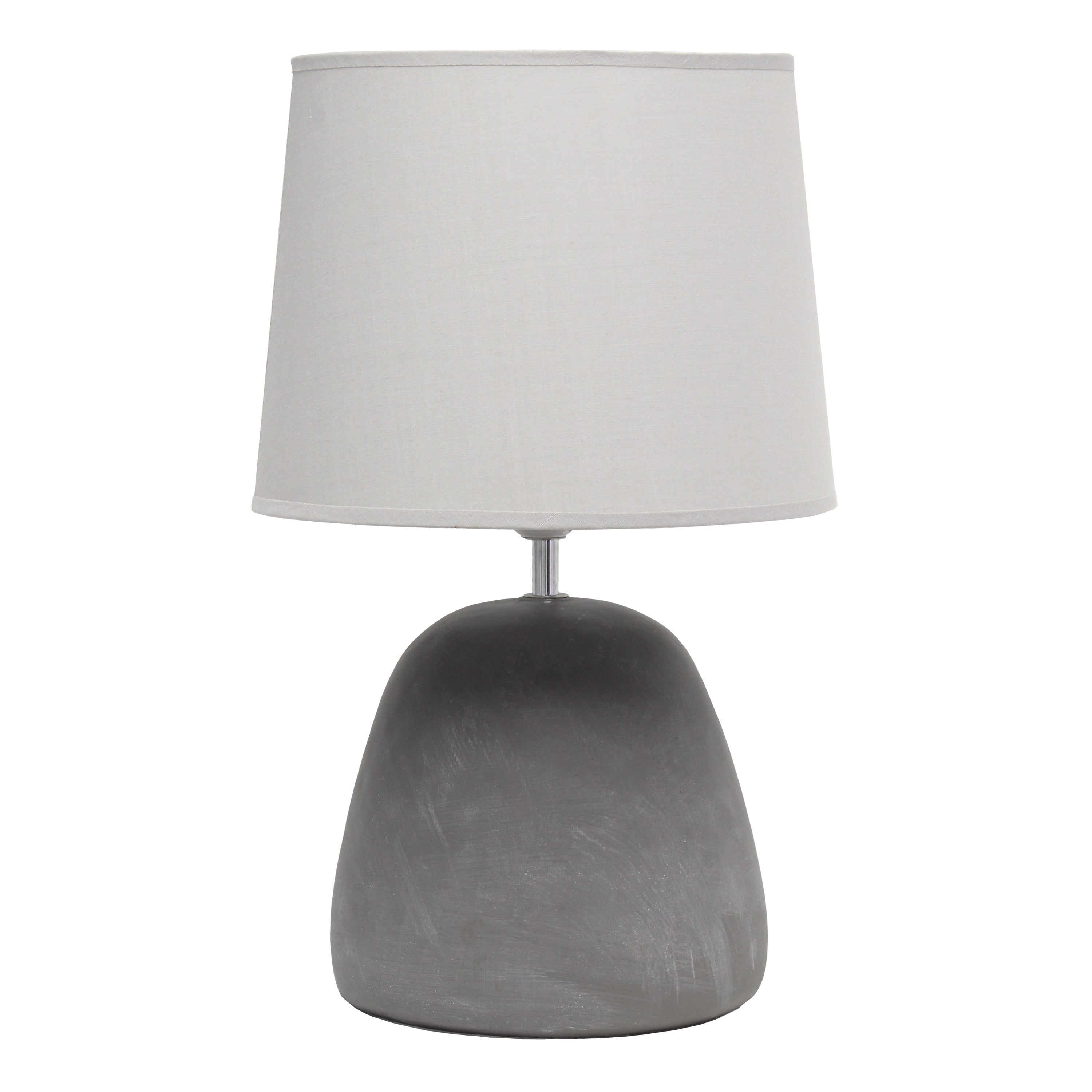 Simple Designs Round Concrete Table Lamp, Gray