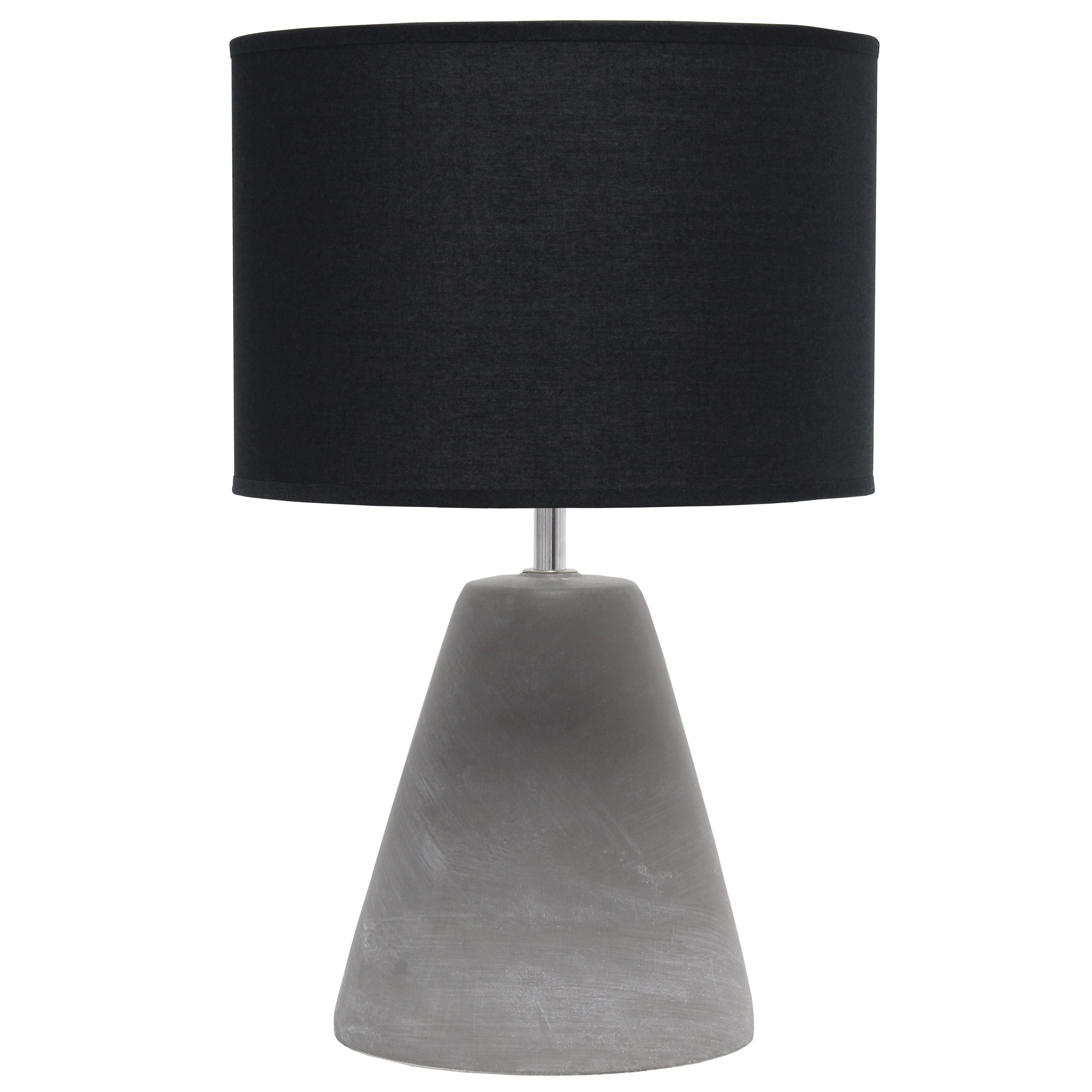 Simple Designs Pinnacle Concrete Table Lamp, Black