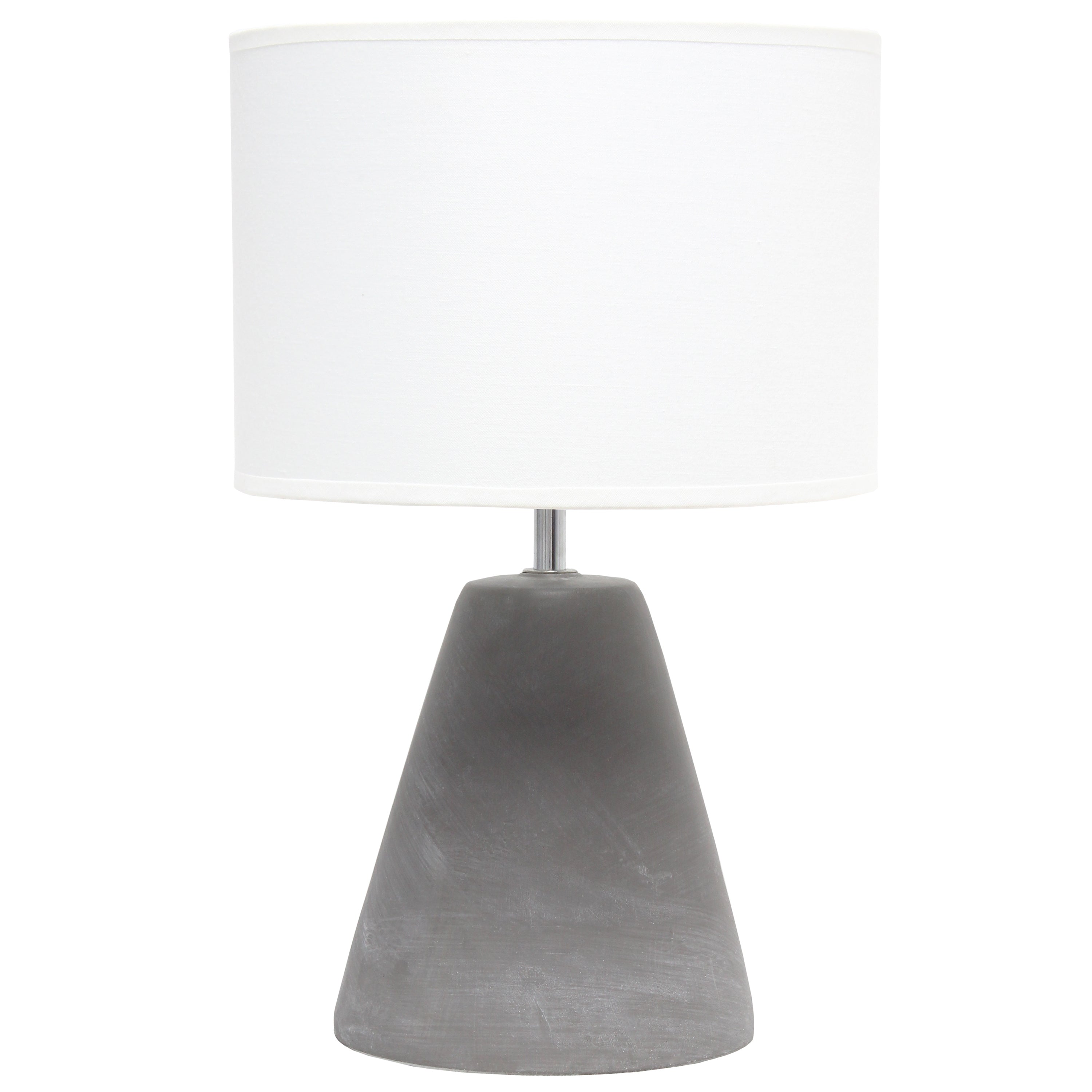 Simple Designs Pinnacle Concrete Table Lamp, White