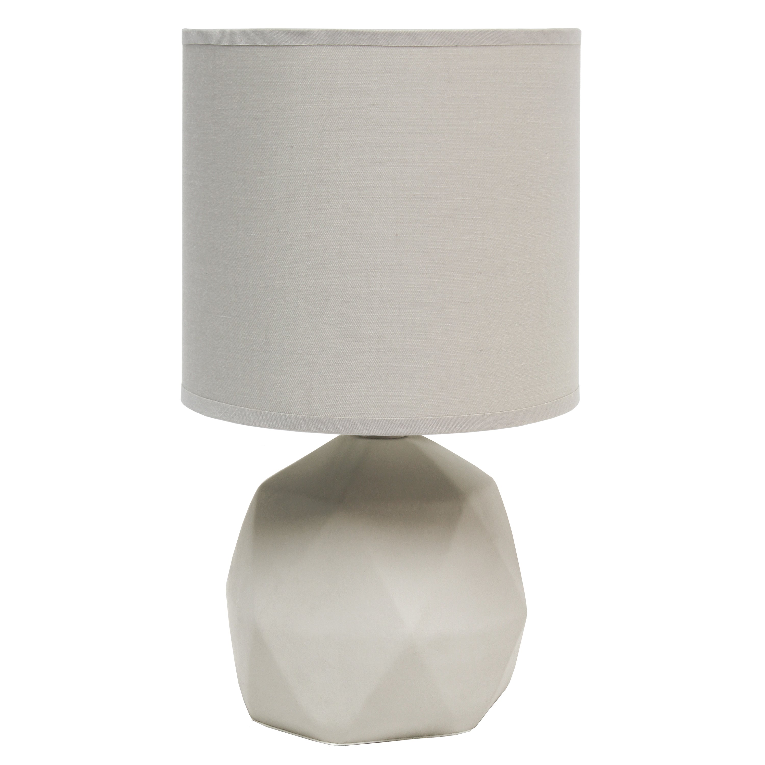 Simple Designs Geometric Concrete Lamp, Gray