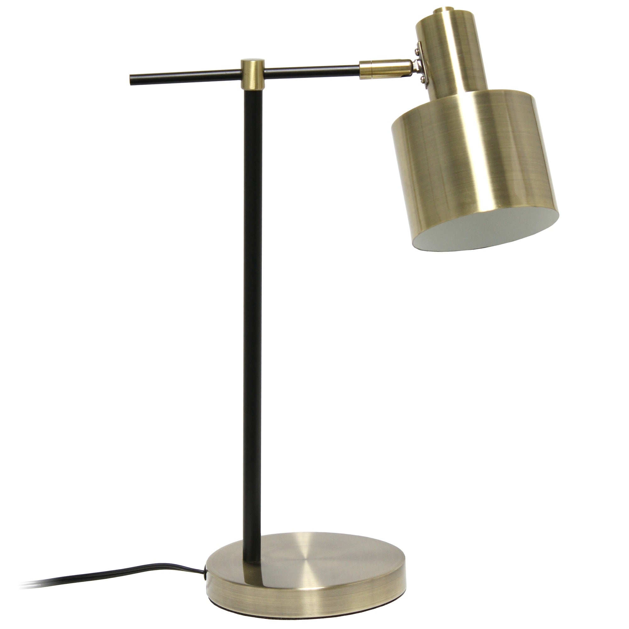 Simple Designs Metal Table Lamp, Antique Brass