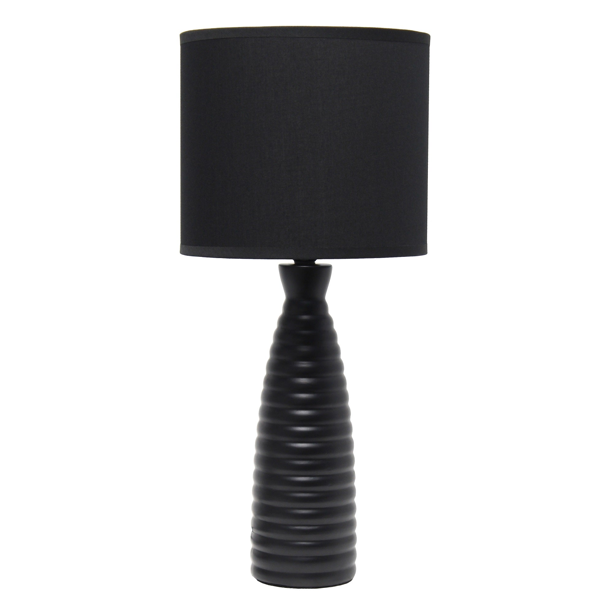 Simple Designs Alsace Bottle Table Lamp, Black