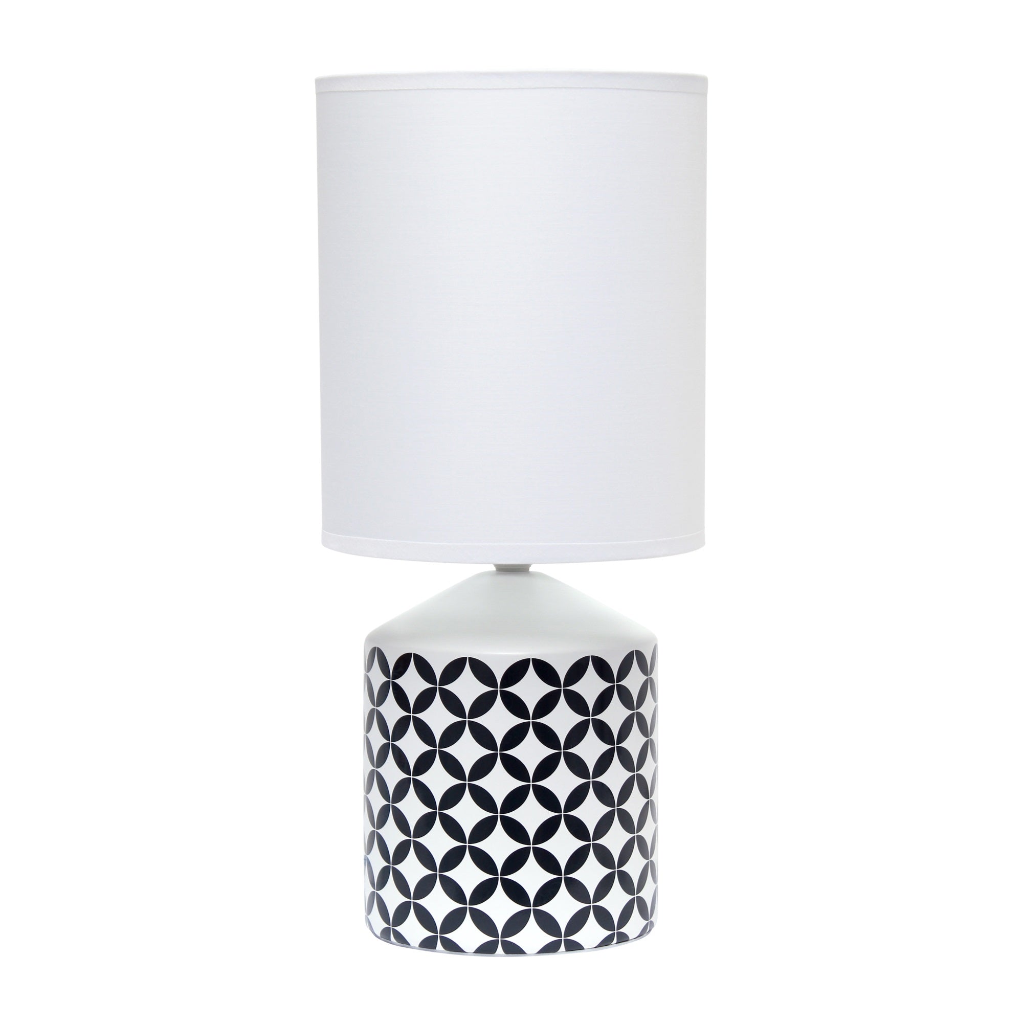 Simple Designs Fresh Prints Table Lamp, Black Coin
