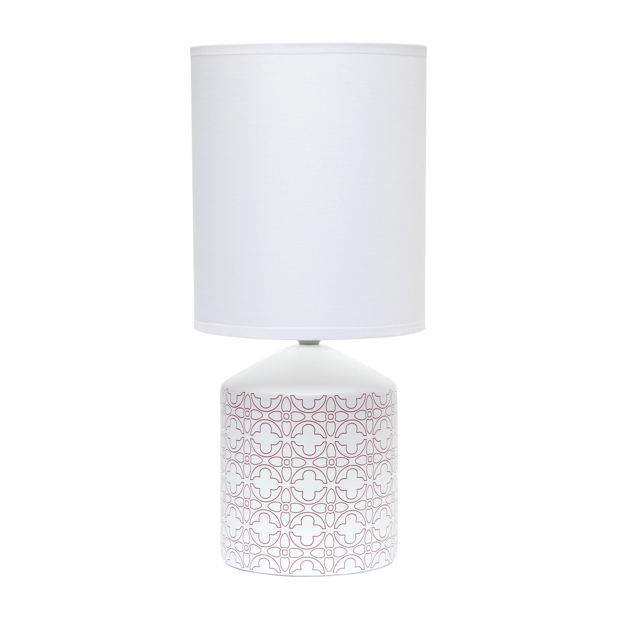 Simple Designs Fresh Prints Table Lamp, Tan Flowers